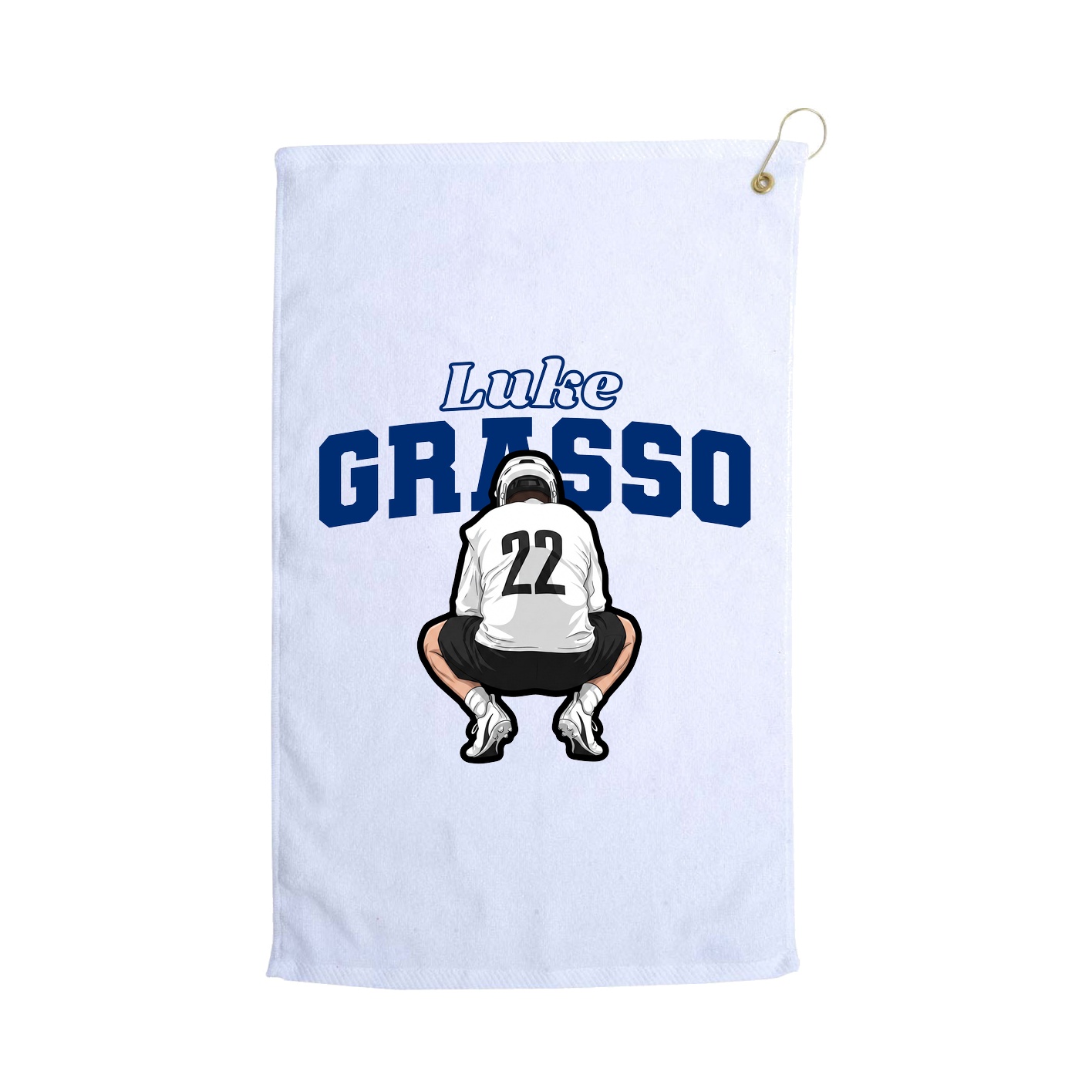 Golf Towel — Name Arch in White