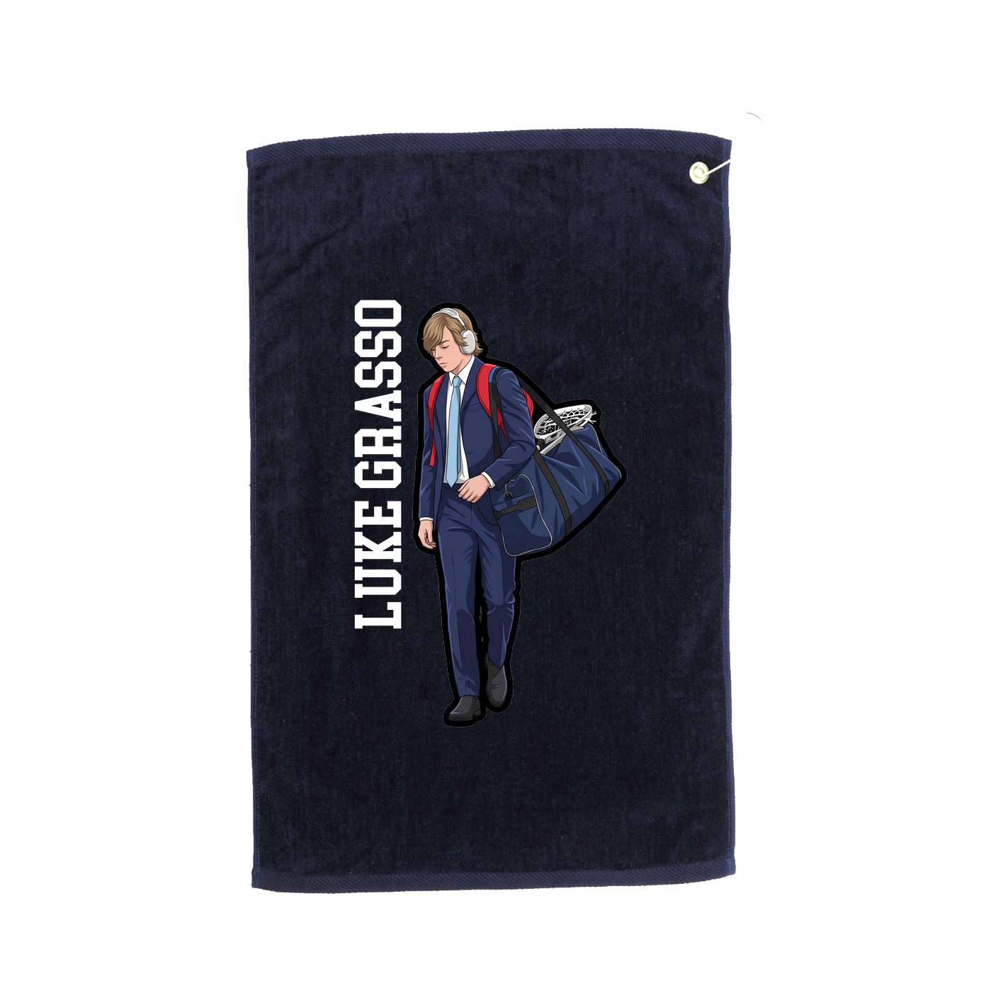 Golf Towel — Name Vertical in Navy
