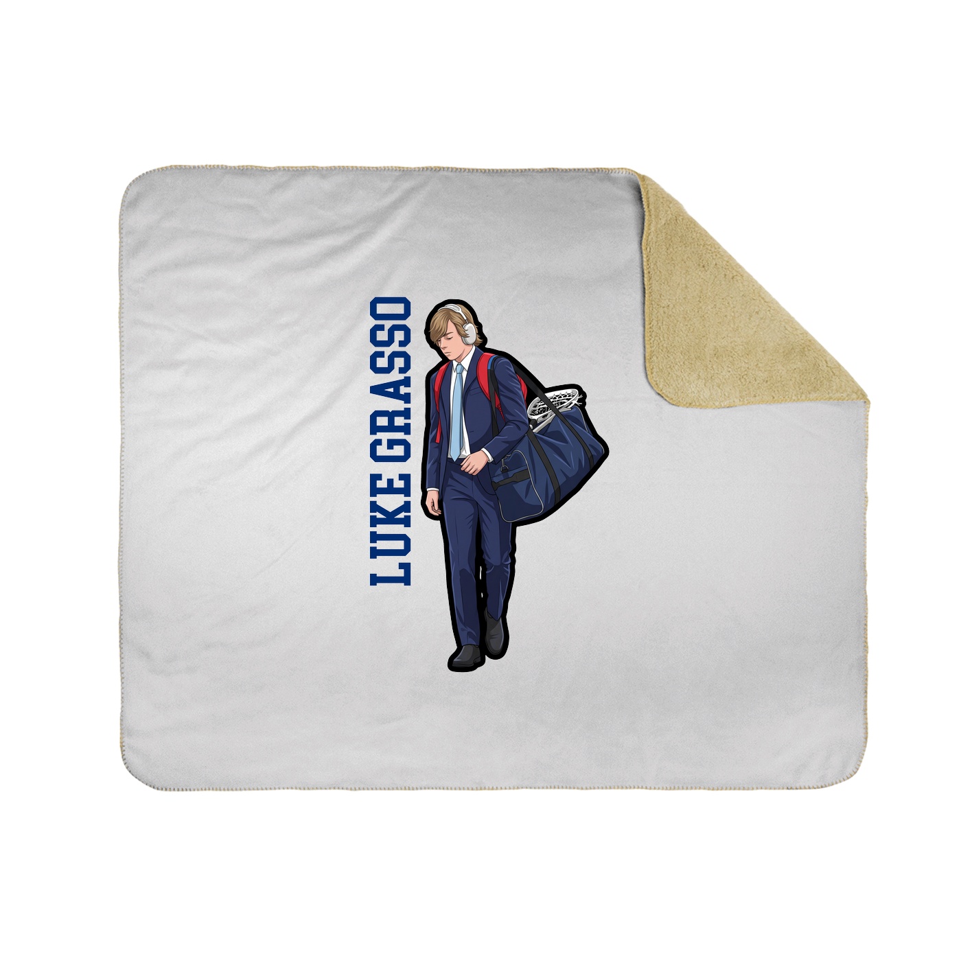 Throw Blanket — Name Vertical in White