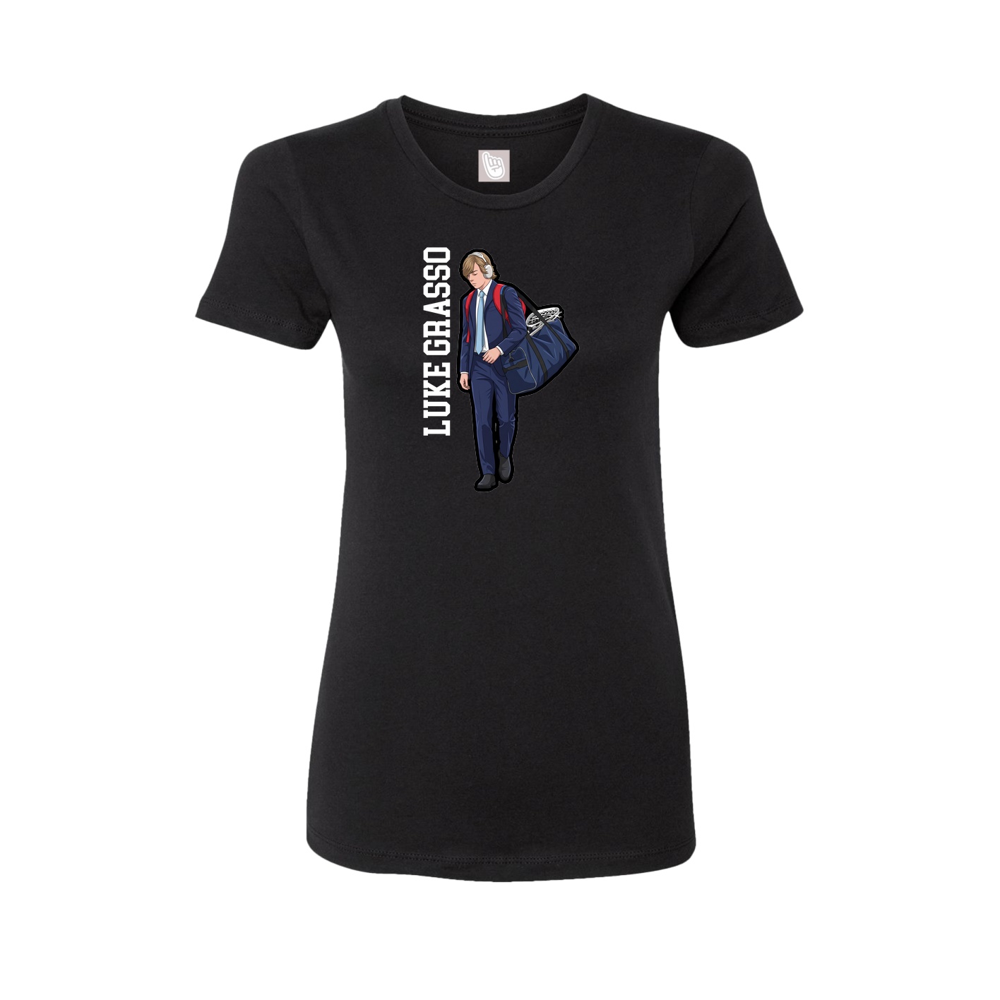 Fitted Women's Tee — Name Vertical in Black