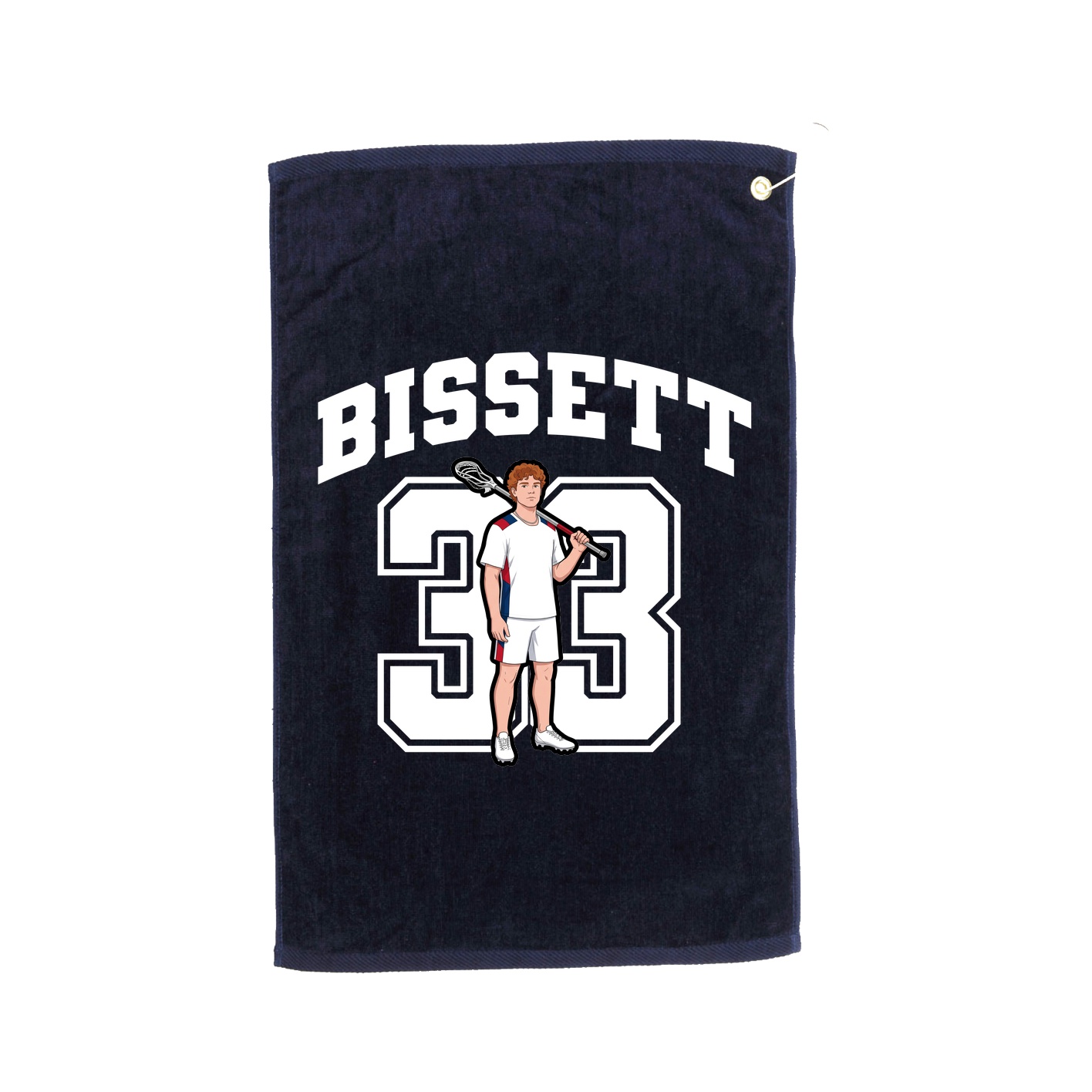 Golf Towel — Number in Navy