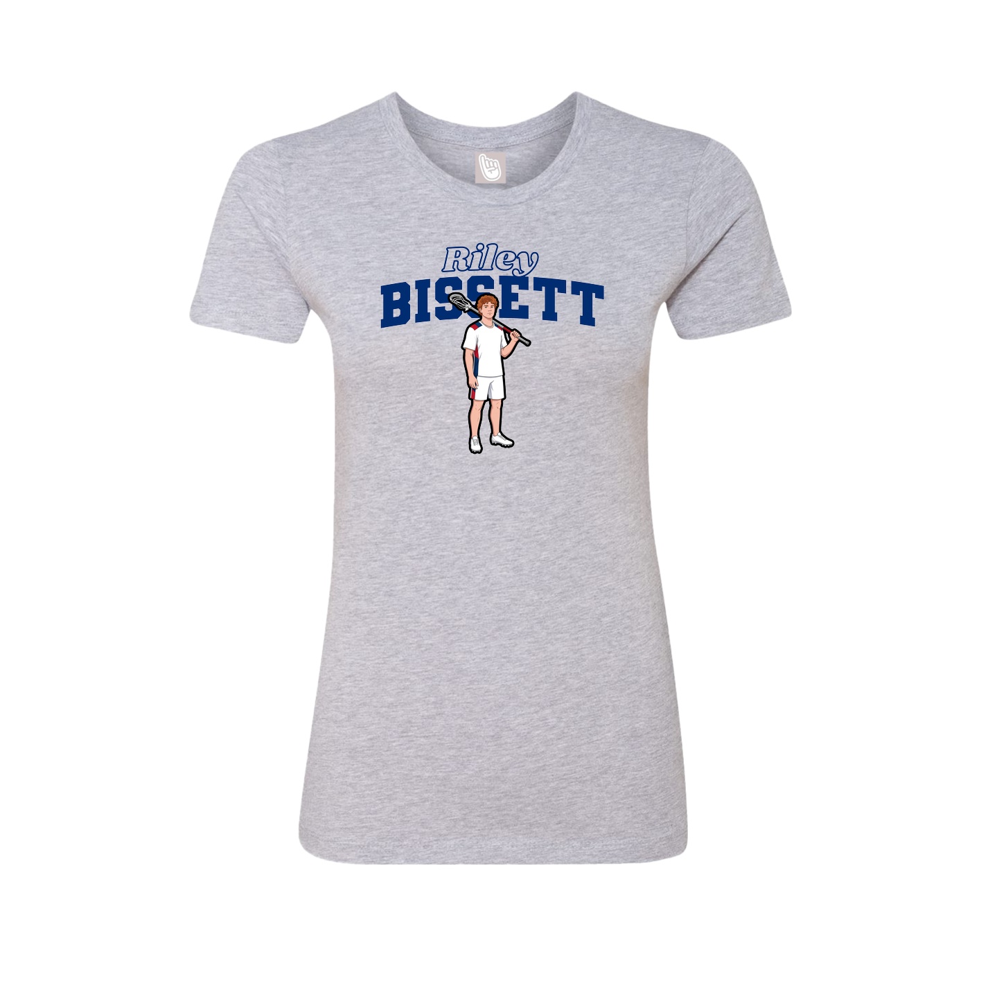 Fitted Women's Tee — Name Arch in Grey
