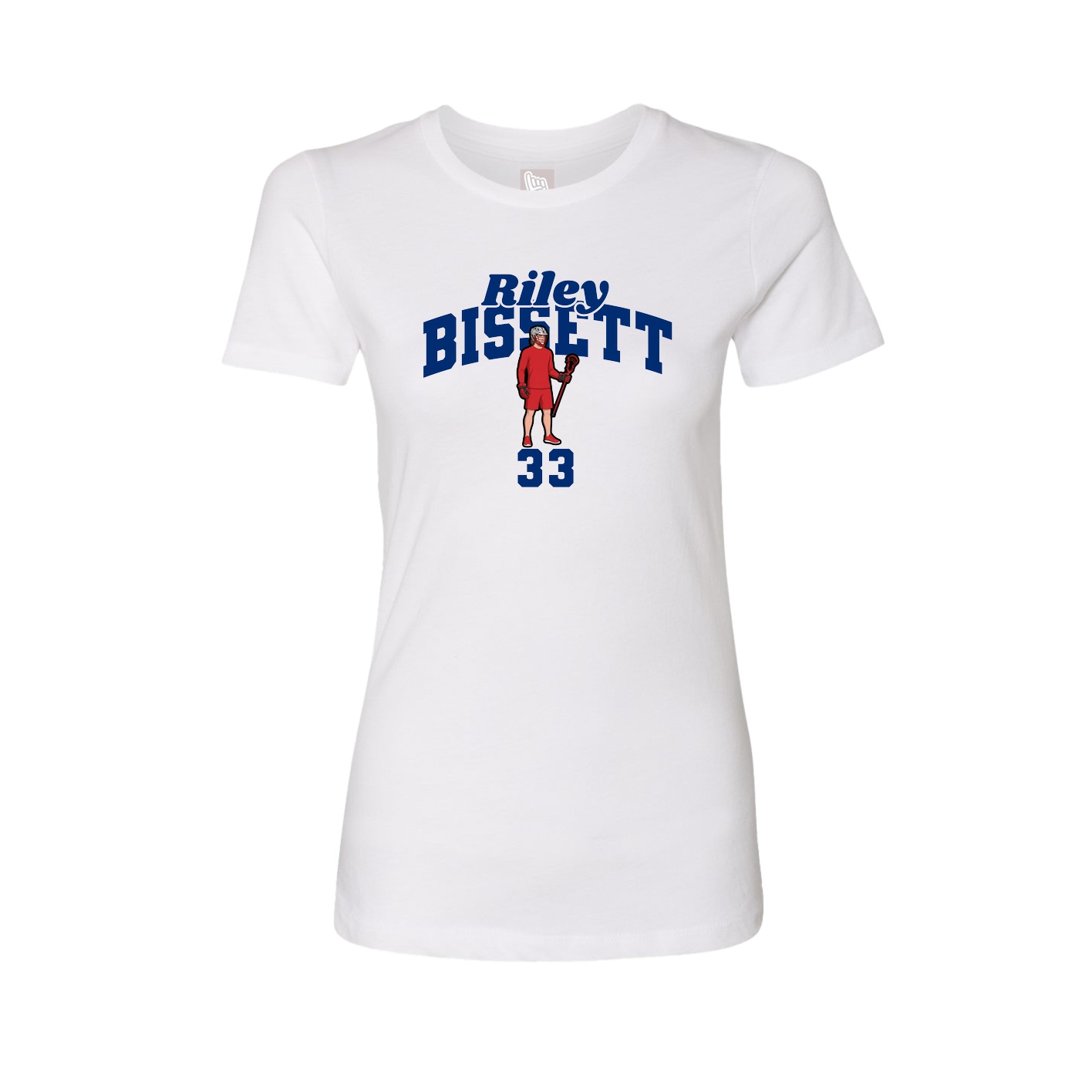 Fitted Women's Tee — Signature Arch in White
