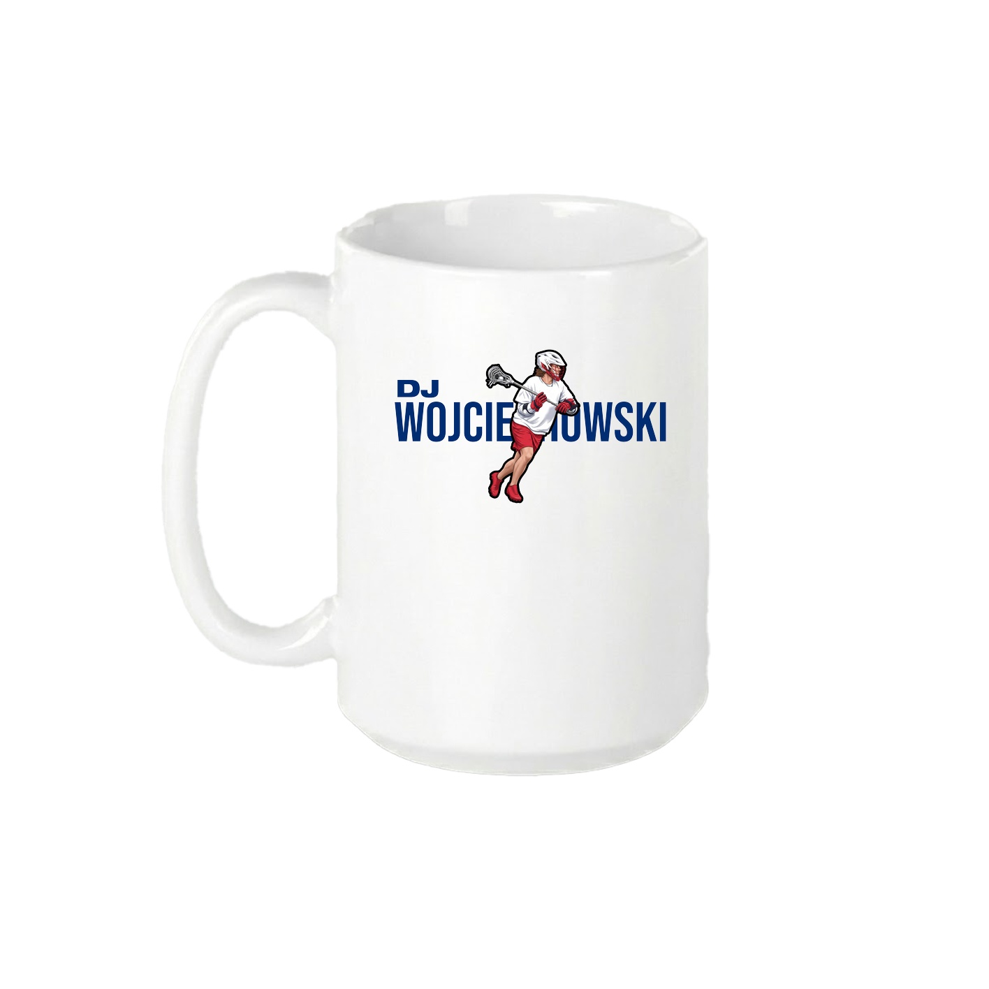 15oz Coffee Mug — Player Name in White