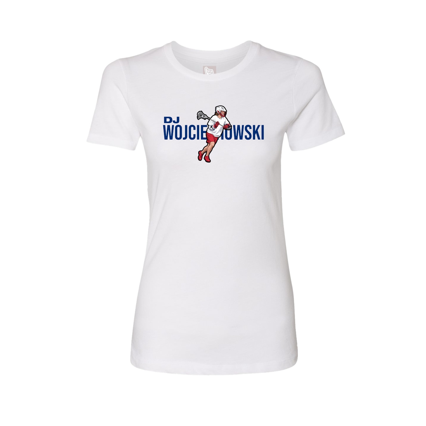 Fitted Women's Tee — Player Name in White