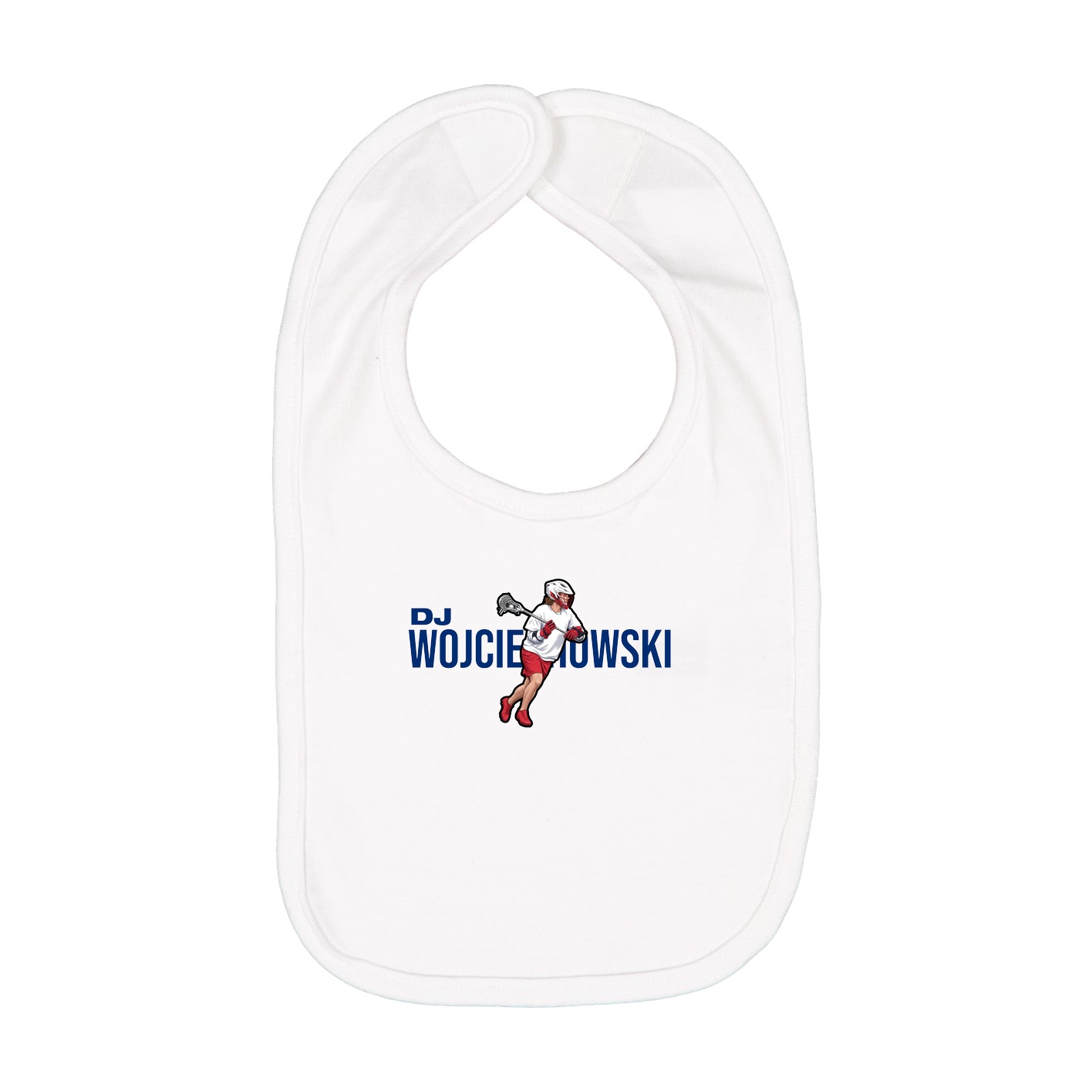 Infant Bib — Player Name in White
