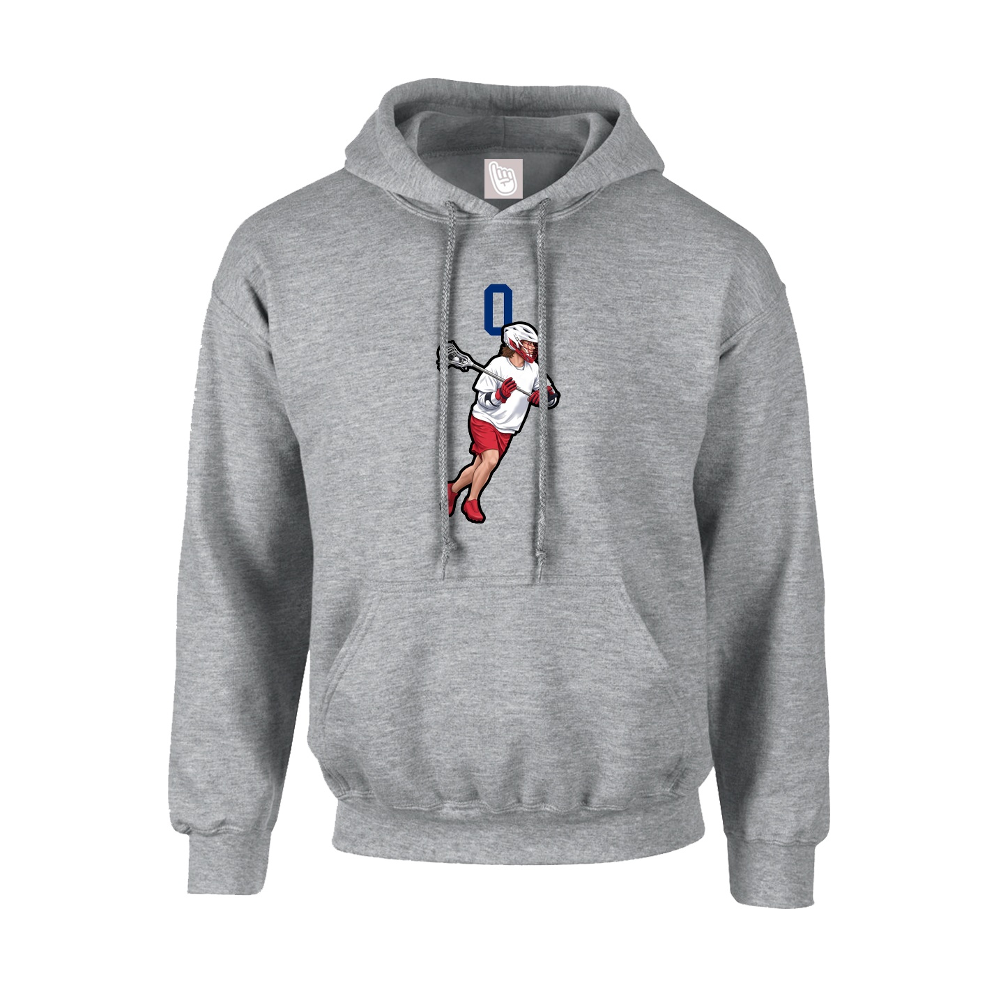 Youth Hoodie — Number Top in Grey