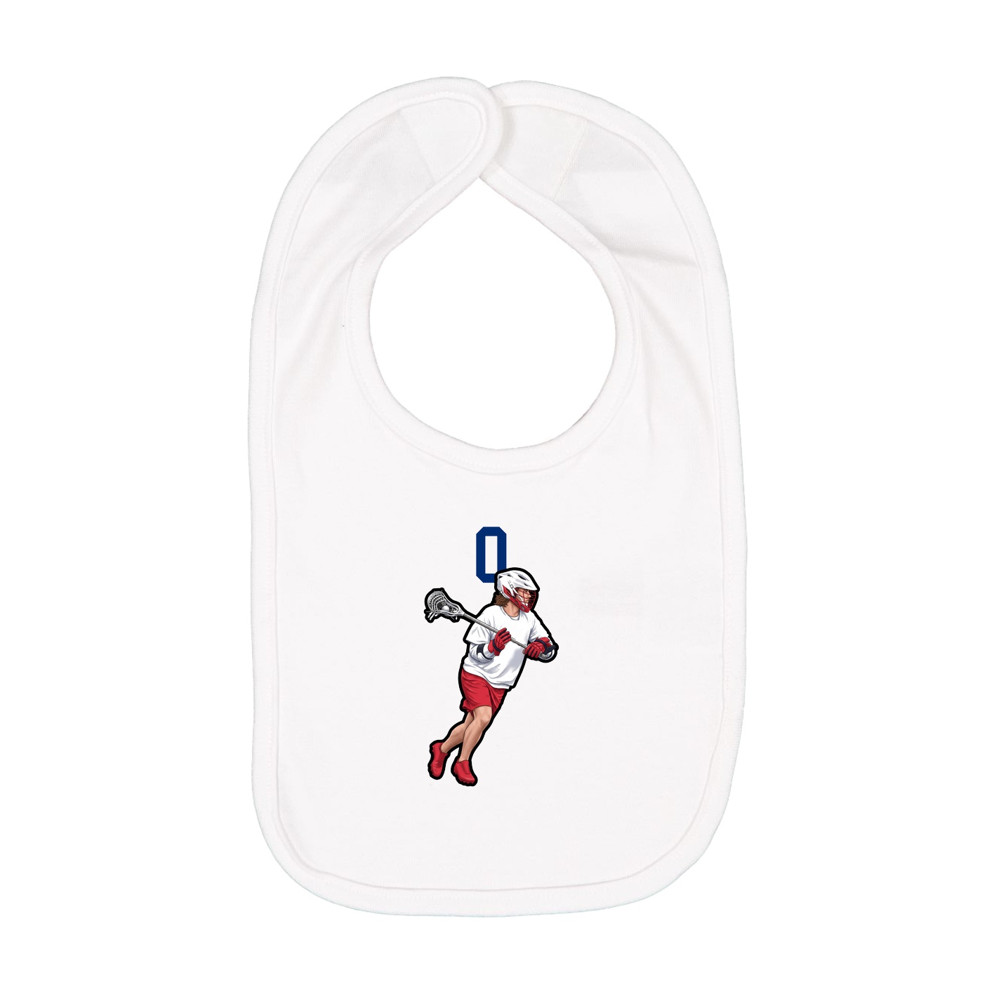 Infant Bib — Number Top in White
