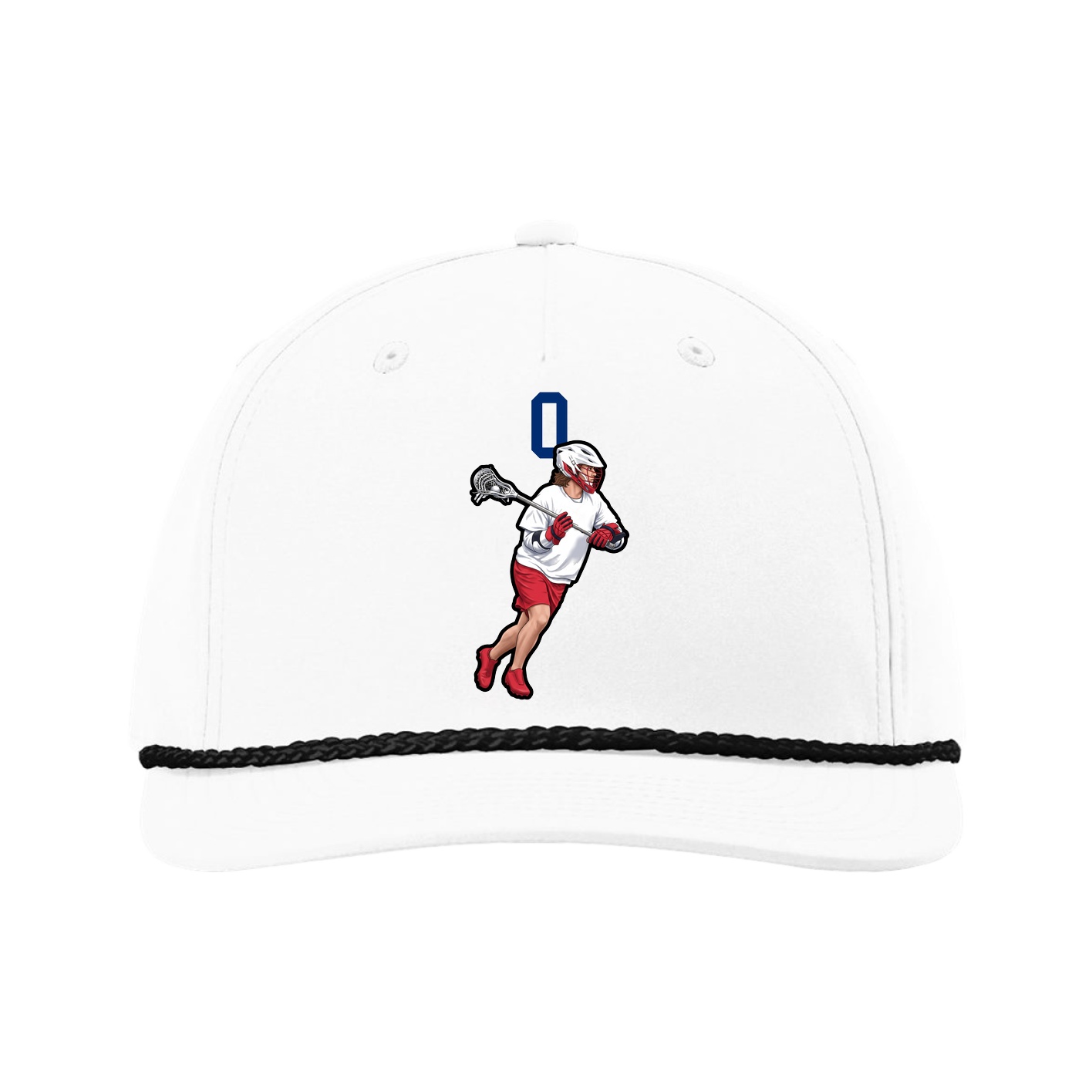 Five-Panel Classic Rope Cap — Number Top in White
