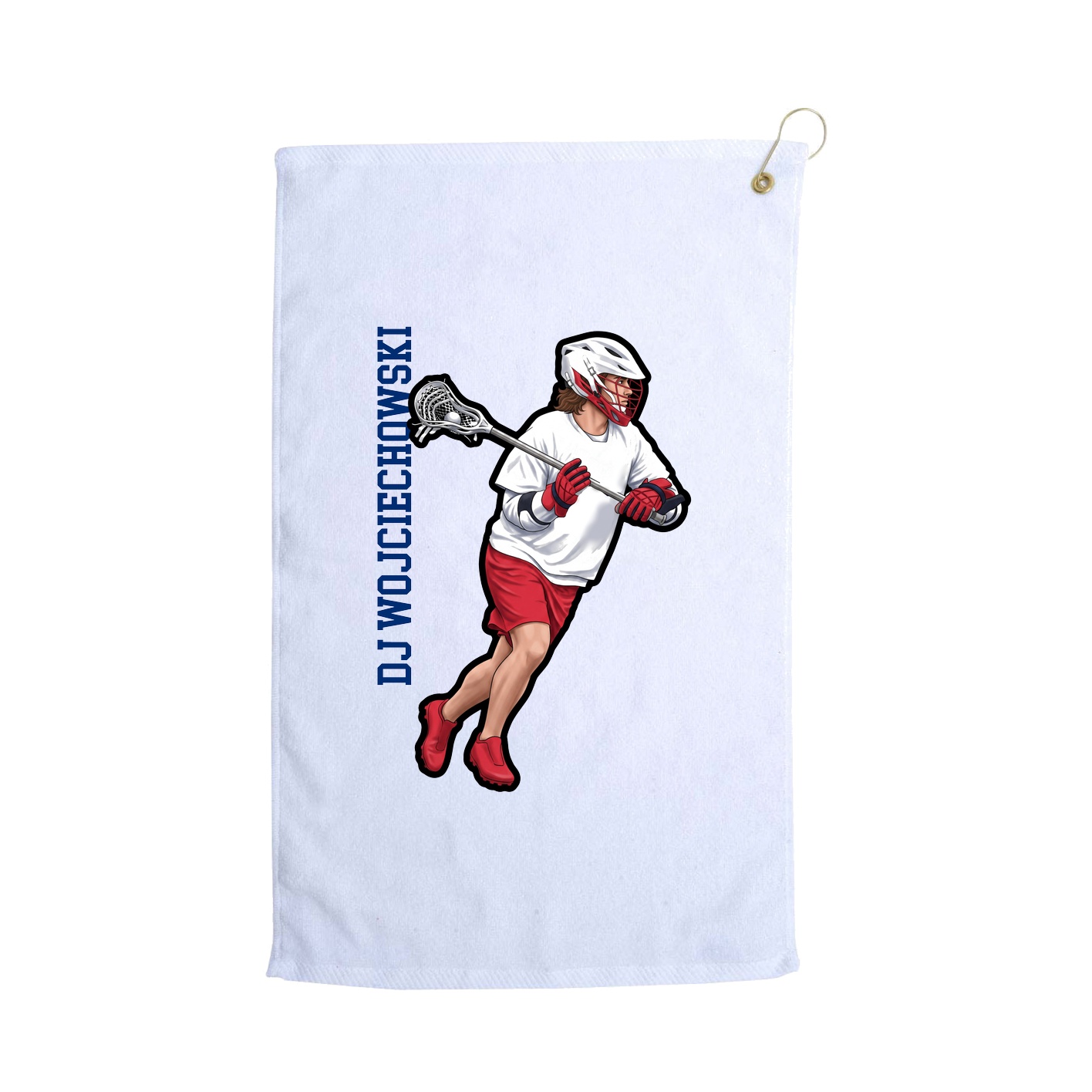 Golf Towel — Name Vertical in White