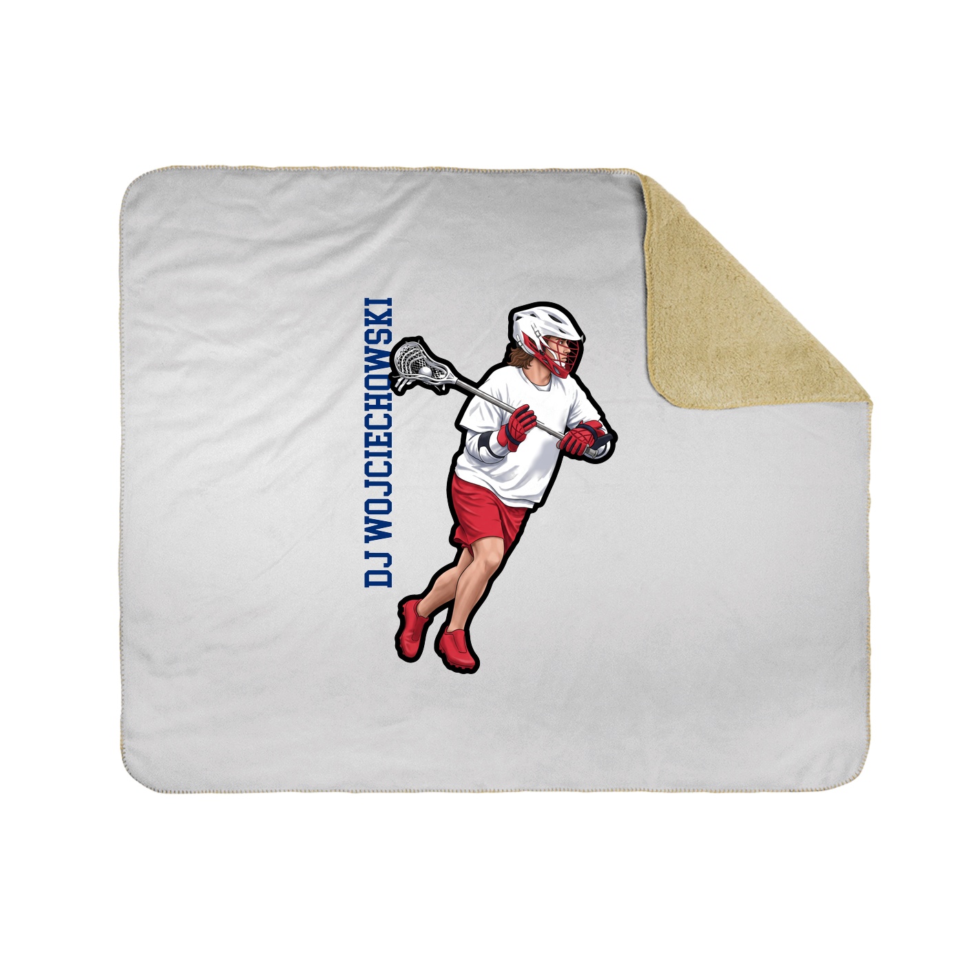 Throw Blanket — Name Vertical in White