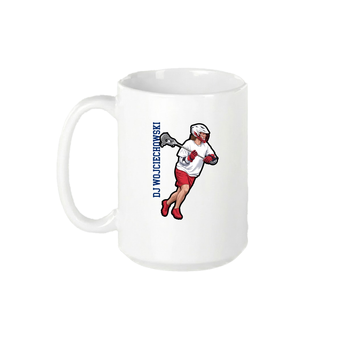 15oz Coffee Mug — Name Vertical in White