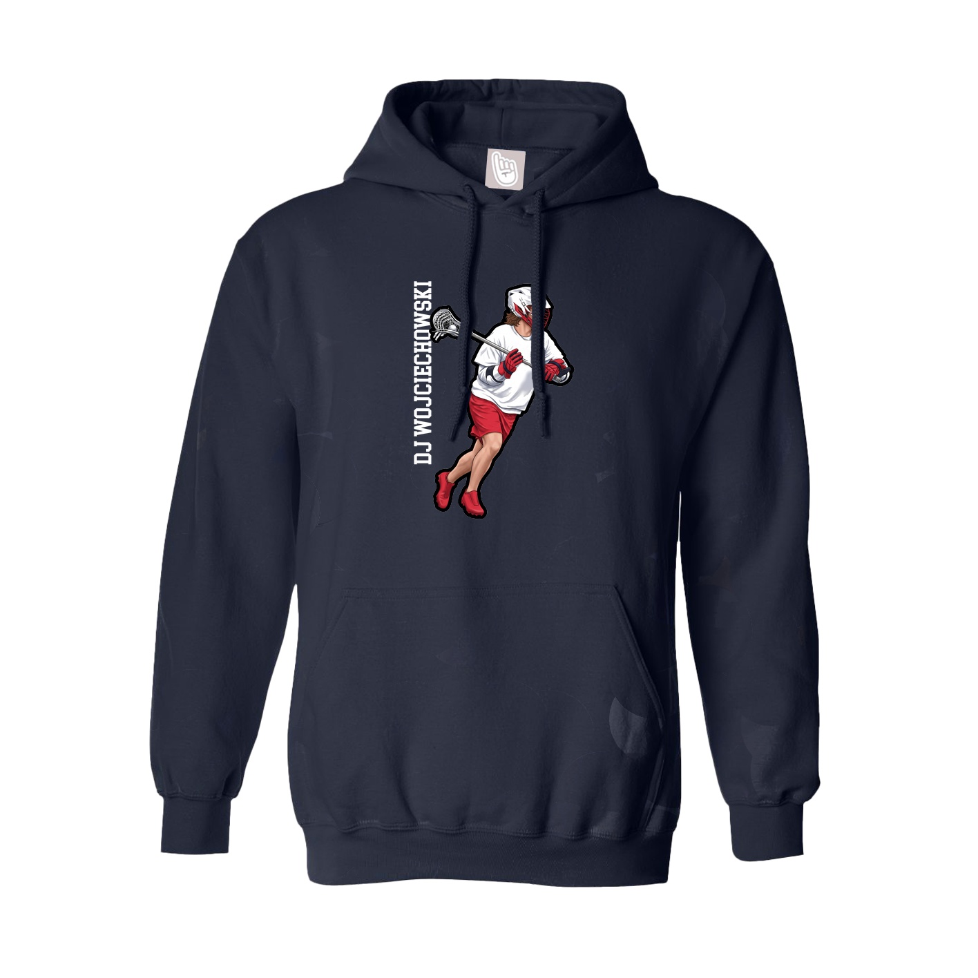 Hoodie — Name Vertical in Navy
