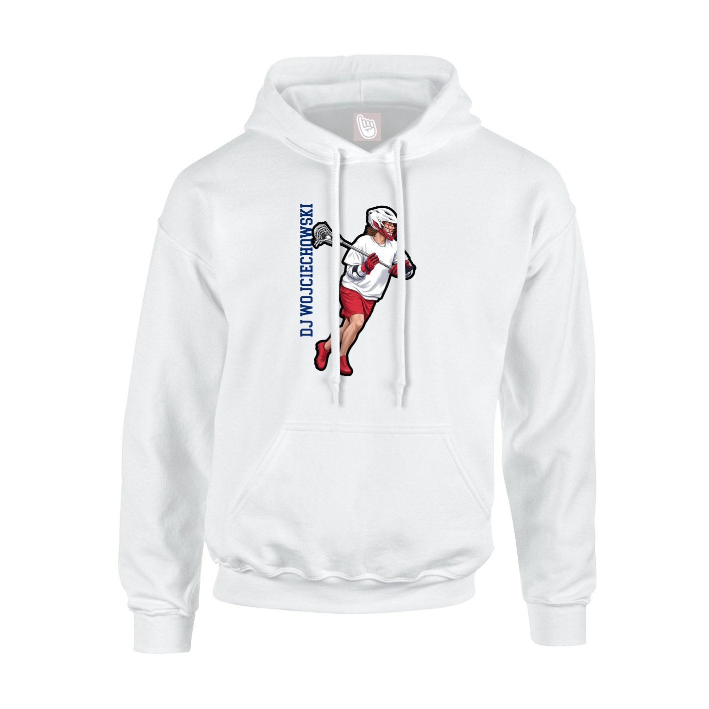 Youth Hoodie — Name Vertical in White