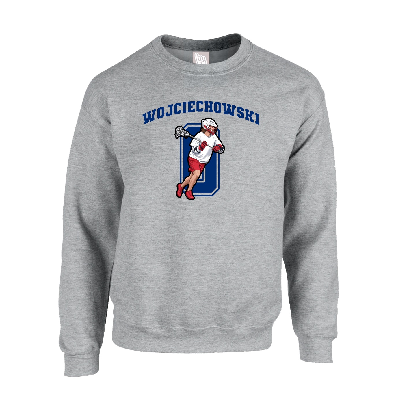 Fleece Crew — Number in Grey