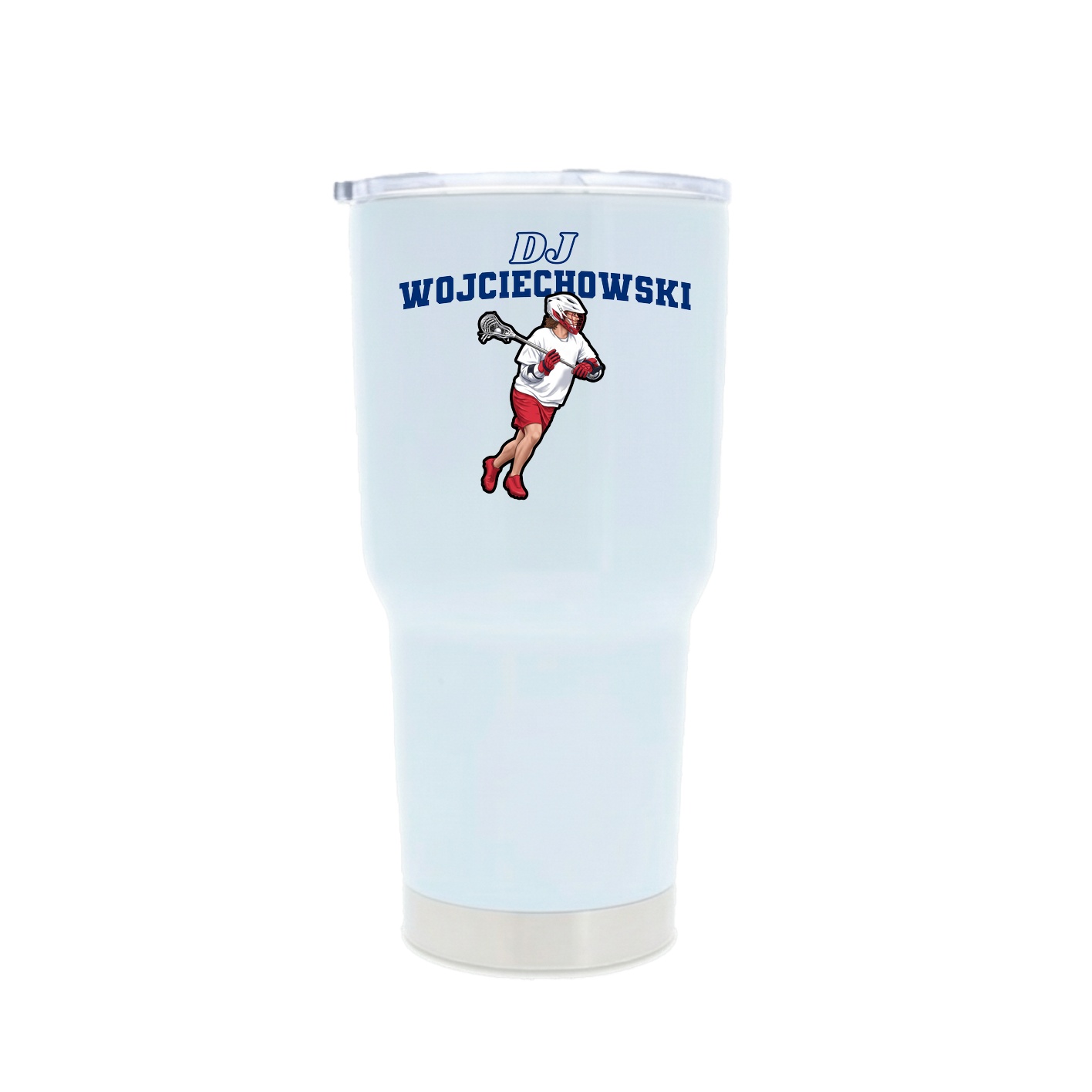 30oz Stainless Steel Tumbler — Name Arch in White