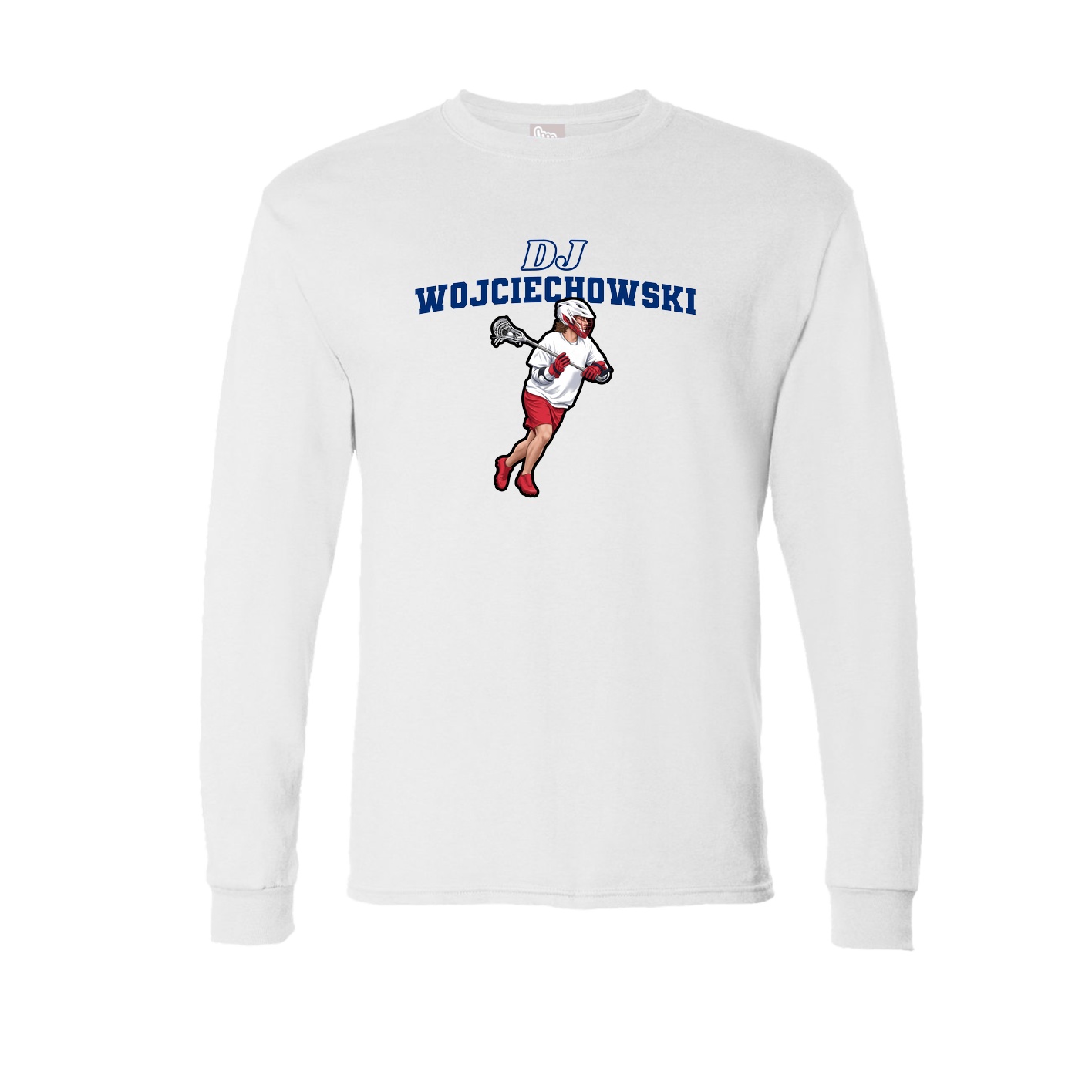 Long Sleeve Tee — Name Arch in White