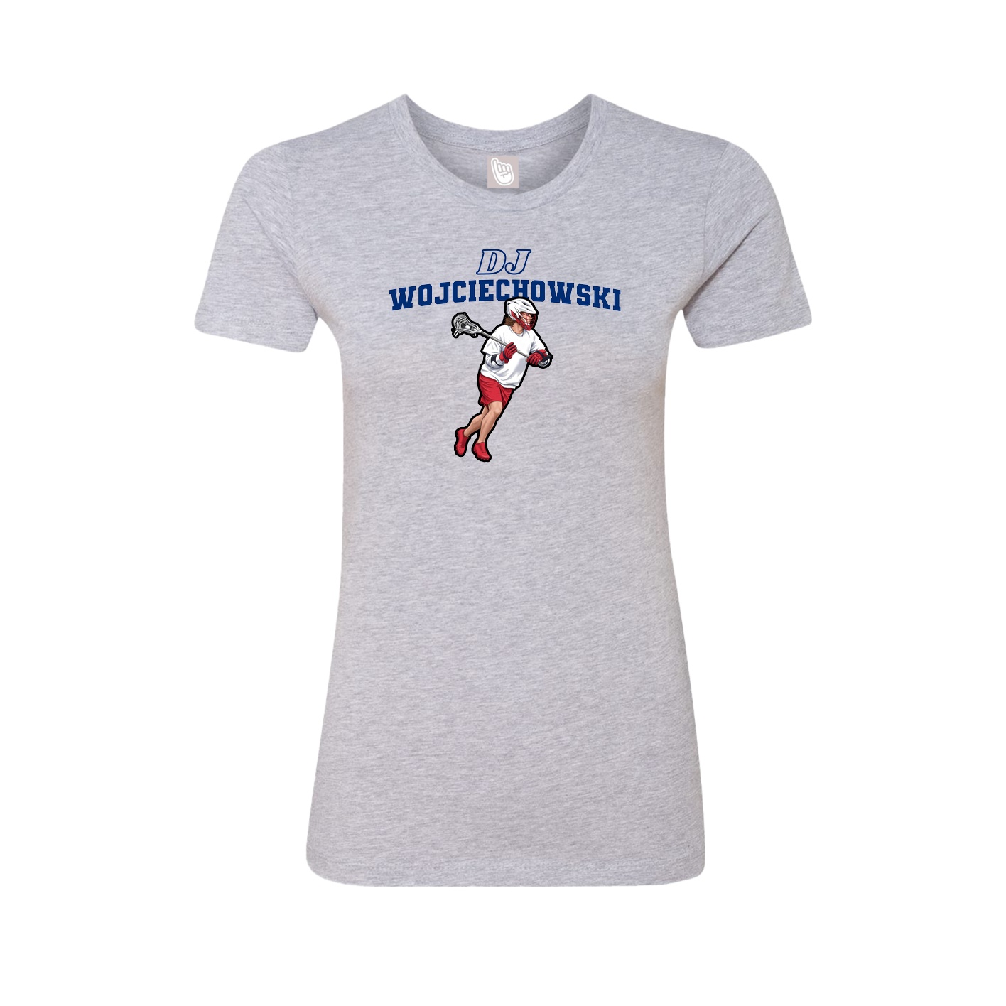 Fitted Women's Tee — Name Arch in Grey