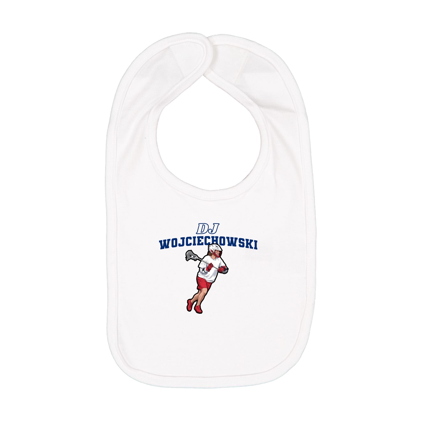 Infant Bib — Name Arch in White
