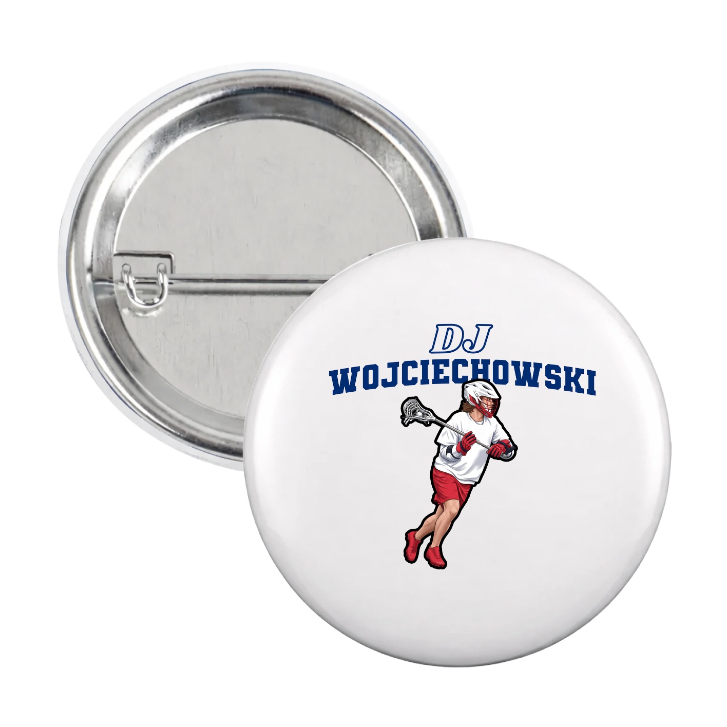 Game Day Button — Name Arch in White