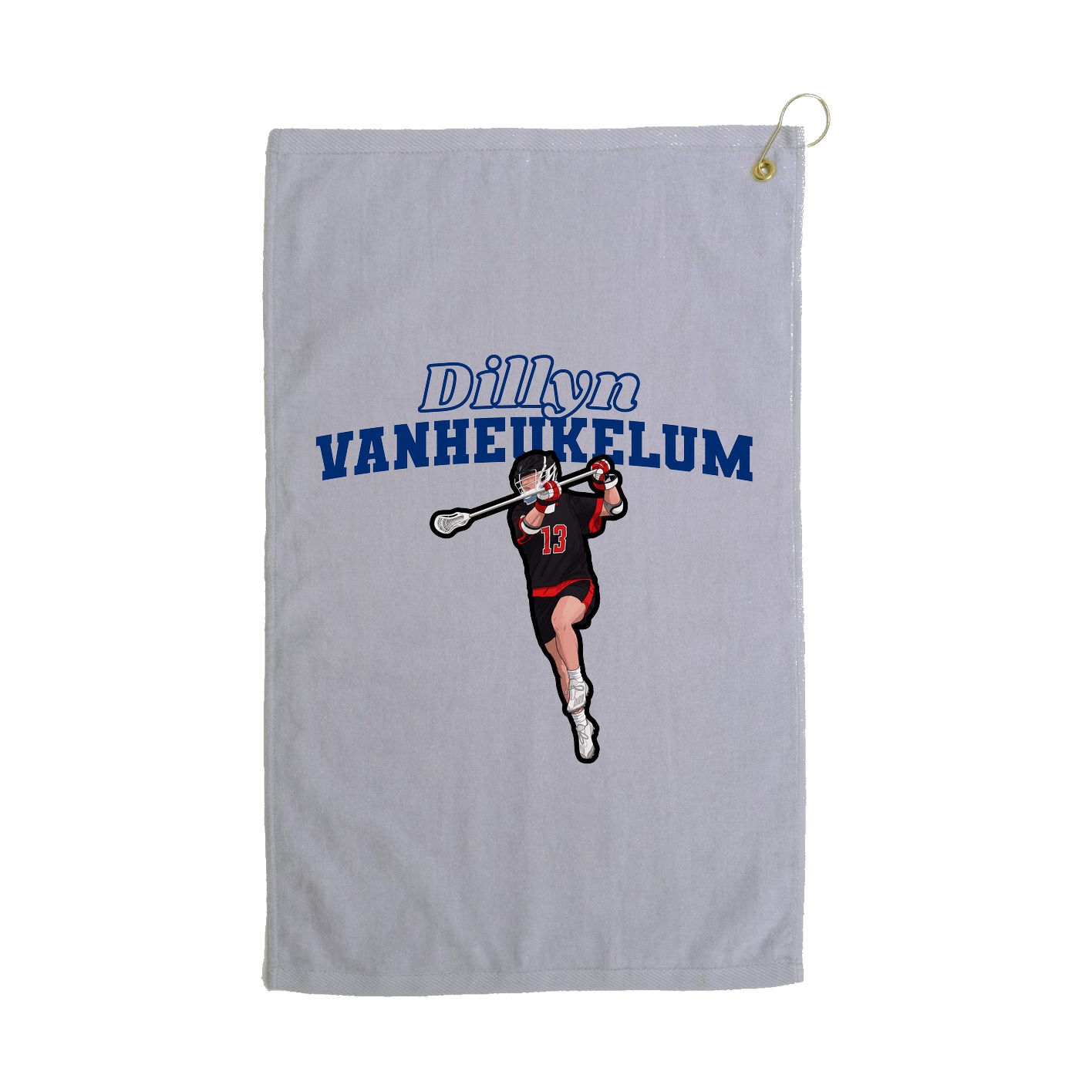 Golf Towel — Name Arch in Grey