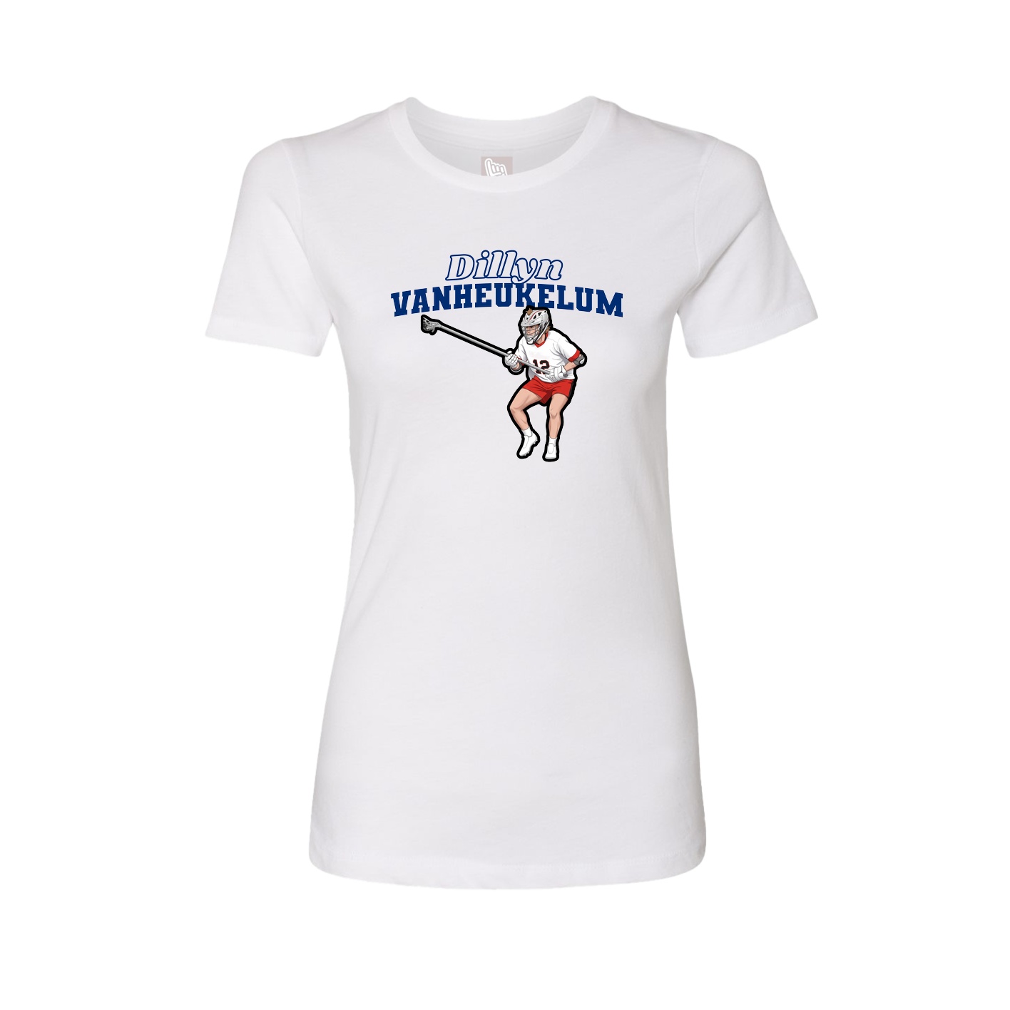 Fitted Women's Tee — Name Arch in White