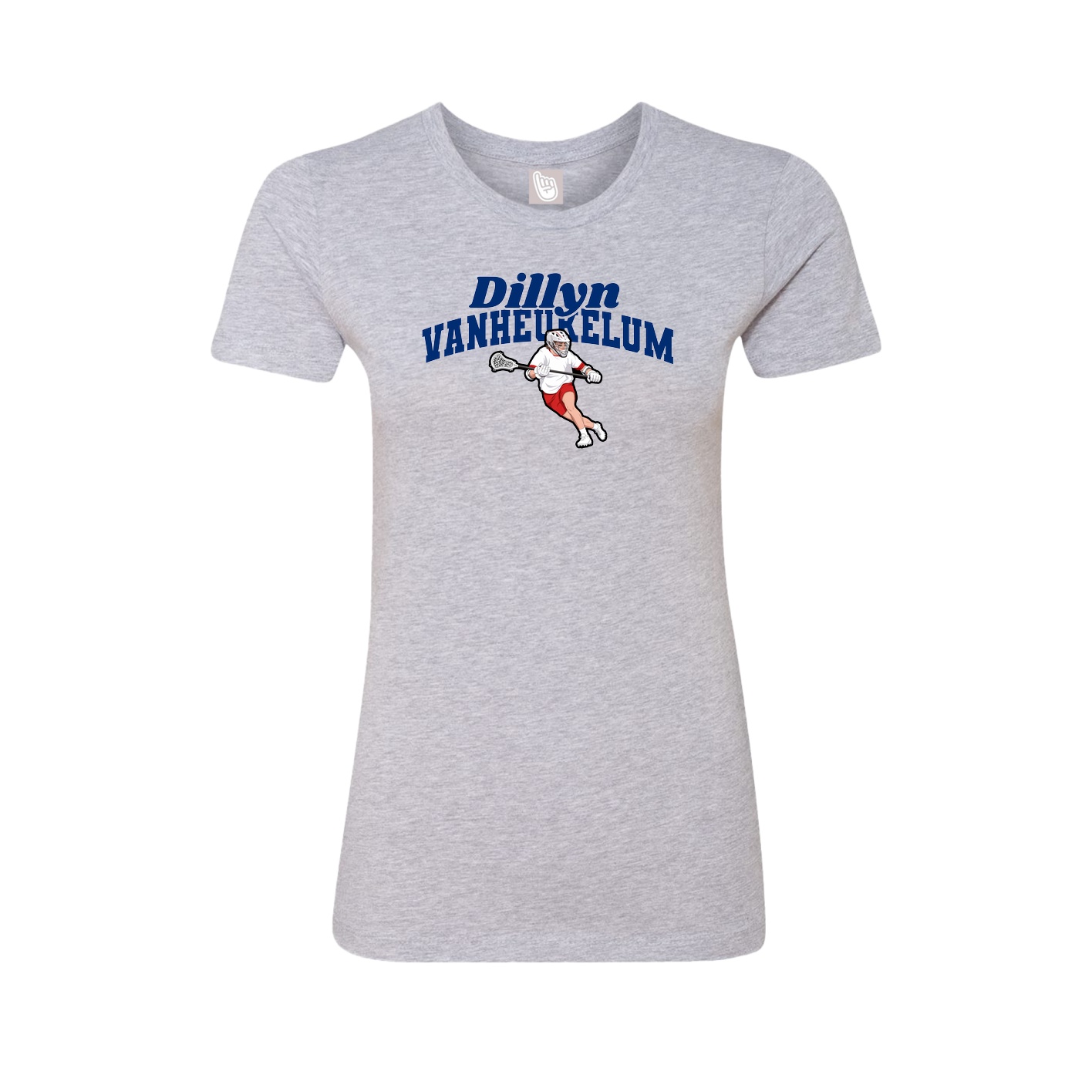 Fitted Women's Tee — Signature Arch in Grey