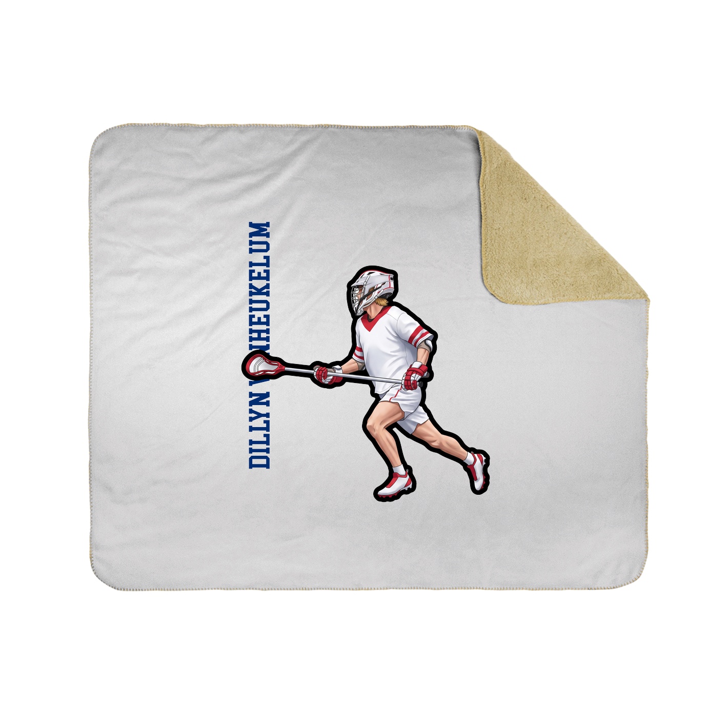 Throw Blanket — Name Vertical in White