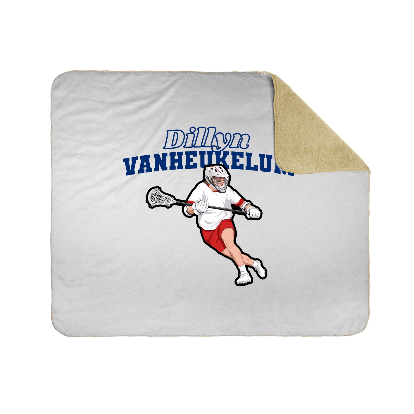 Throw Blanket — Name Arch in White