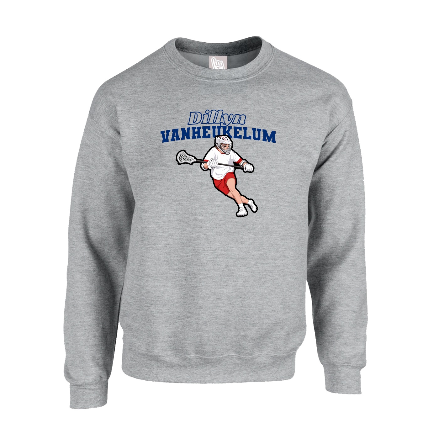 Fleece Crew — Name Arch in Grey
