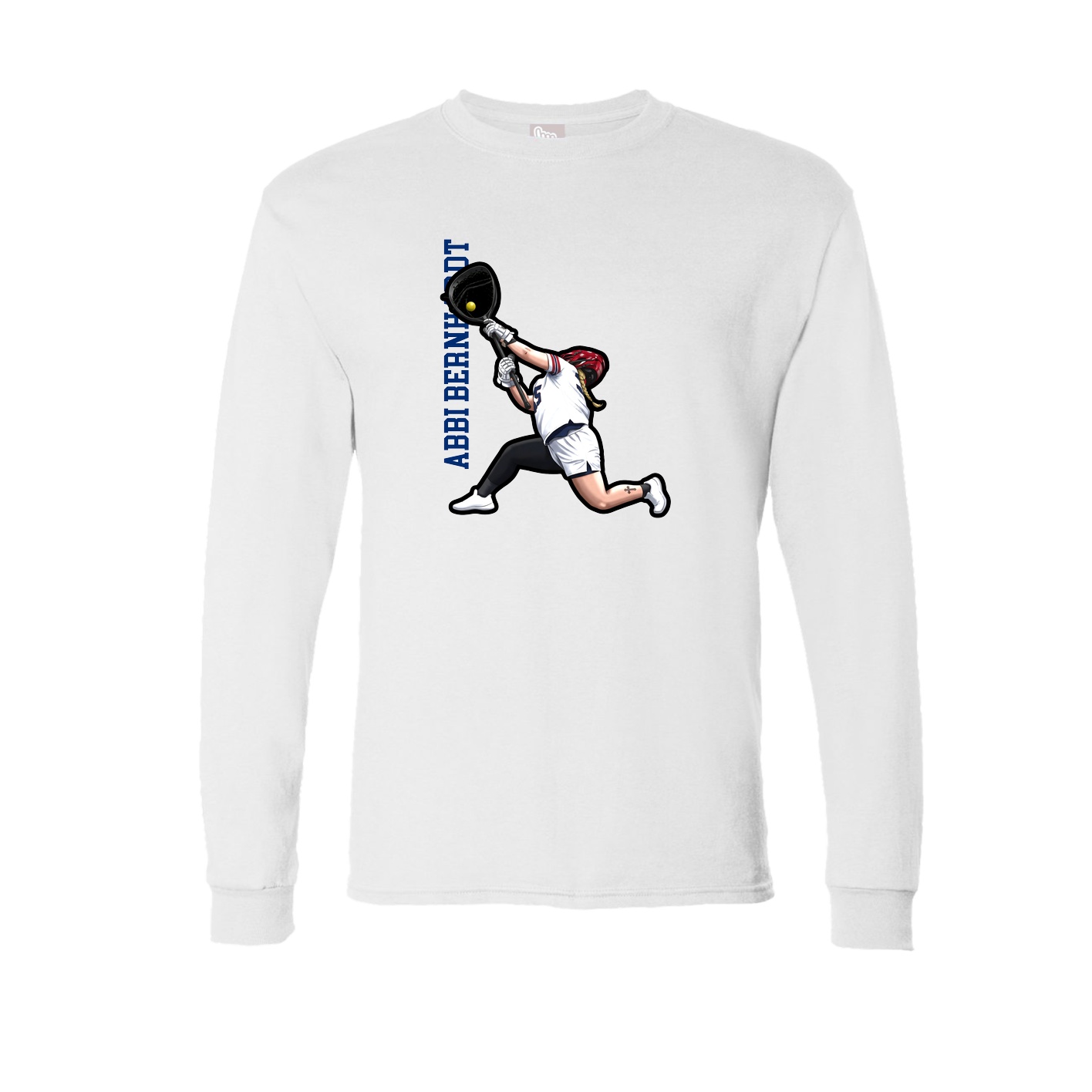 Long Sleeve Tee — Name Vertical in White