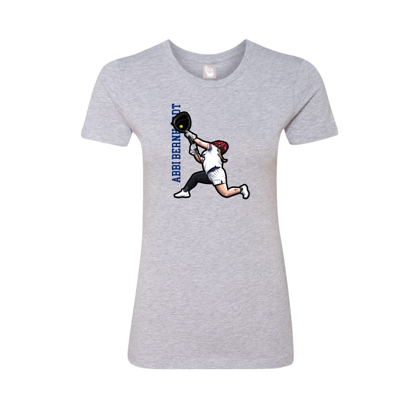 Fitted Women's Tee — Name Vertical in Grey