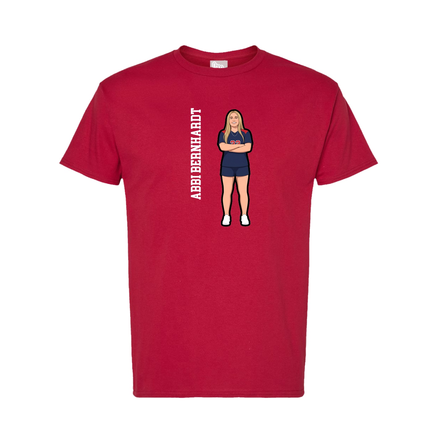 Tee — Name Vertical in Crimson