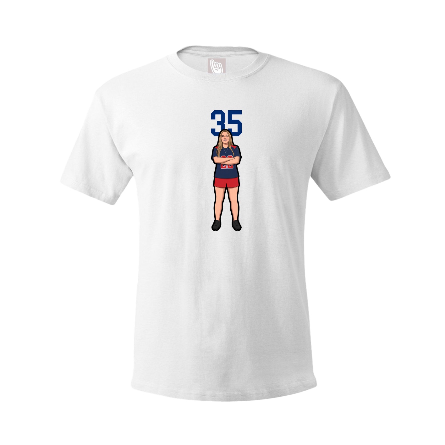 Youth Tee — Number Top in White