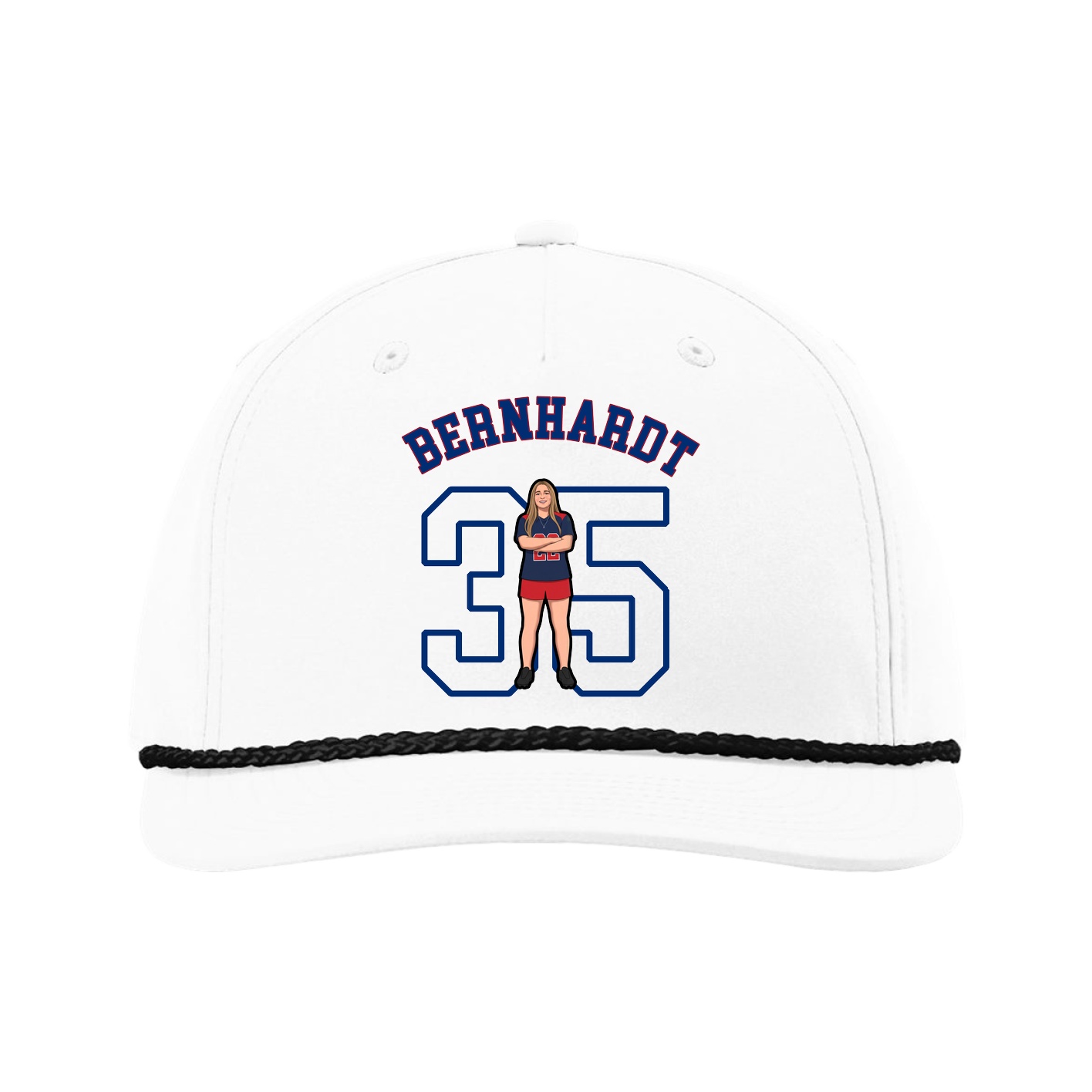Five-Panel Classic Rope Cap — Shirsey Arch in White