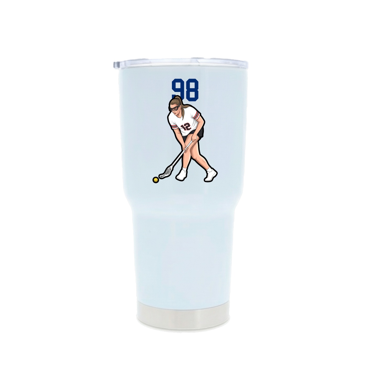 30oz Stainless Steel Tumbler — Number Top in White