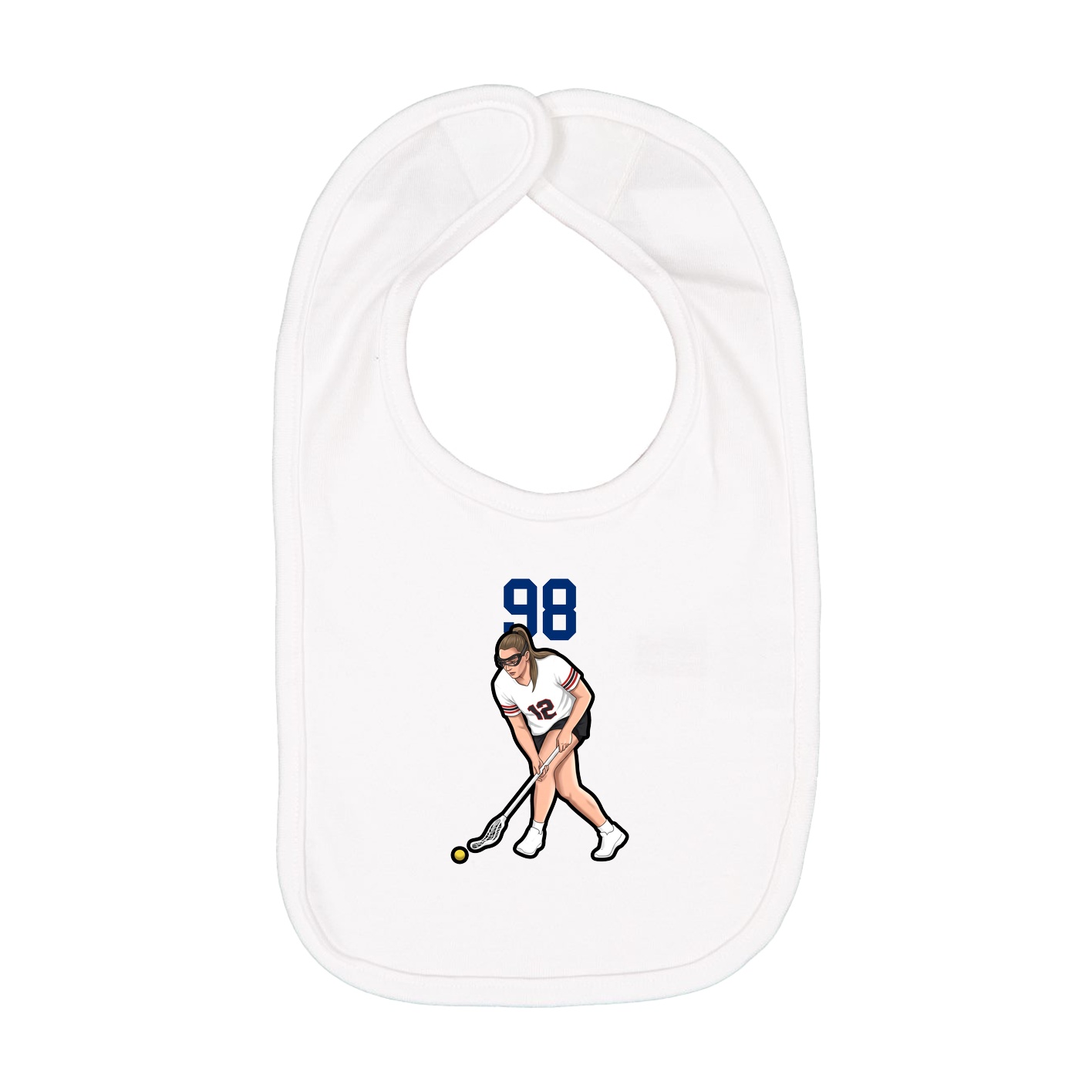 Infant Bib — Number Top in White