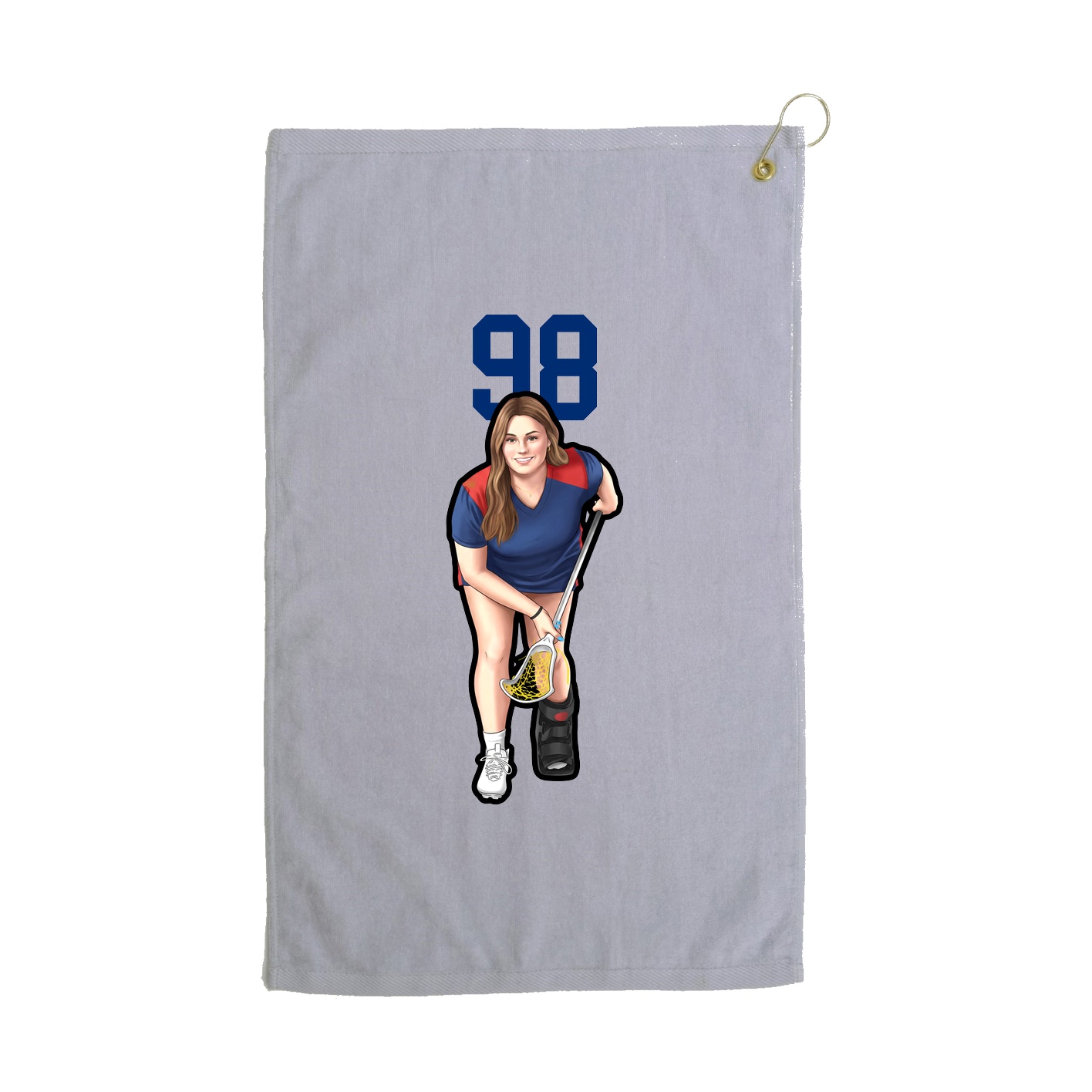 Golf Towel — Number Top in Grey
