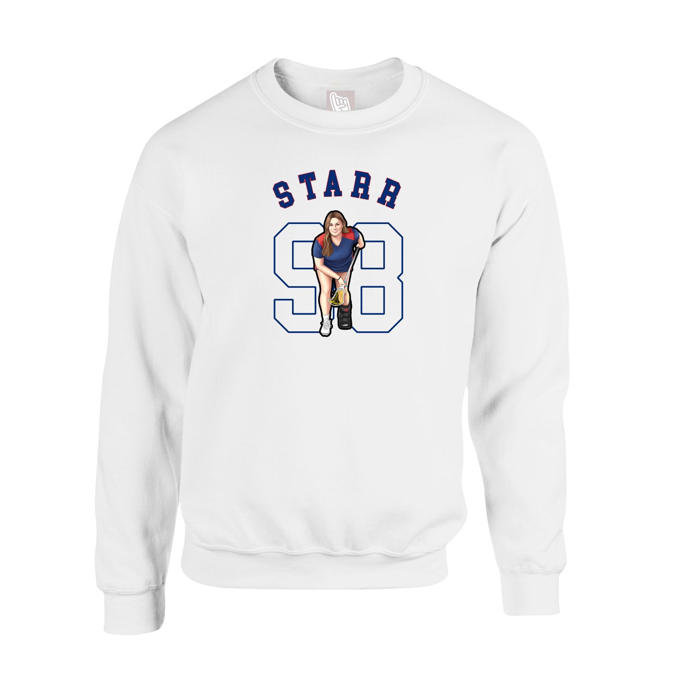 Fleece Crew — Shirsey Arch in White