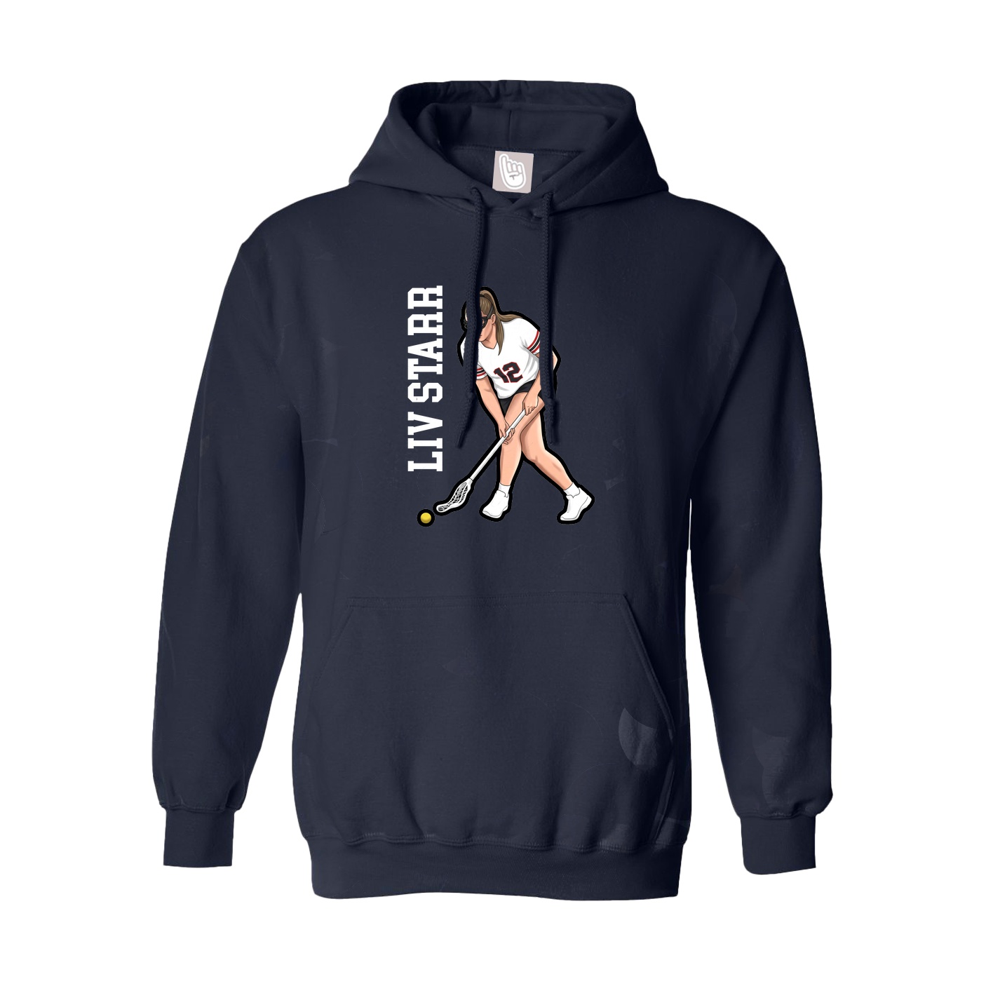 Youth Hoodie — Name Vertical in Navy