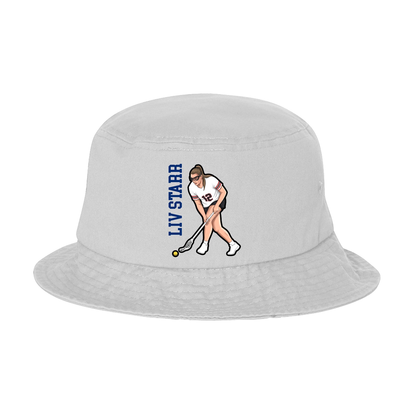 Bucket Cap — Name Vertical in White