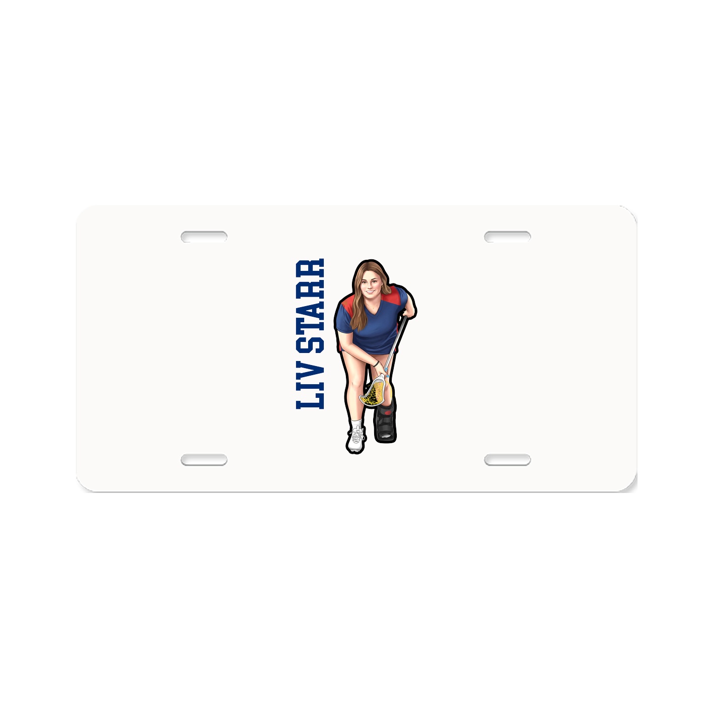 License Plate — Name Vertical in Classic