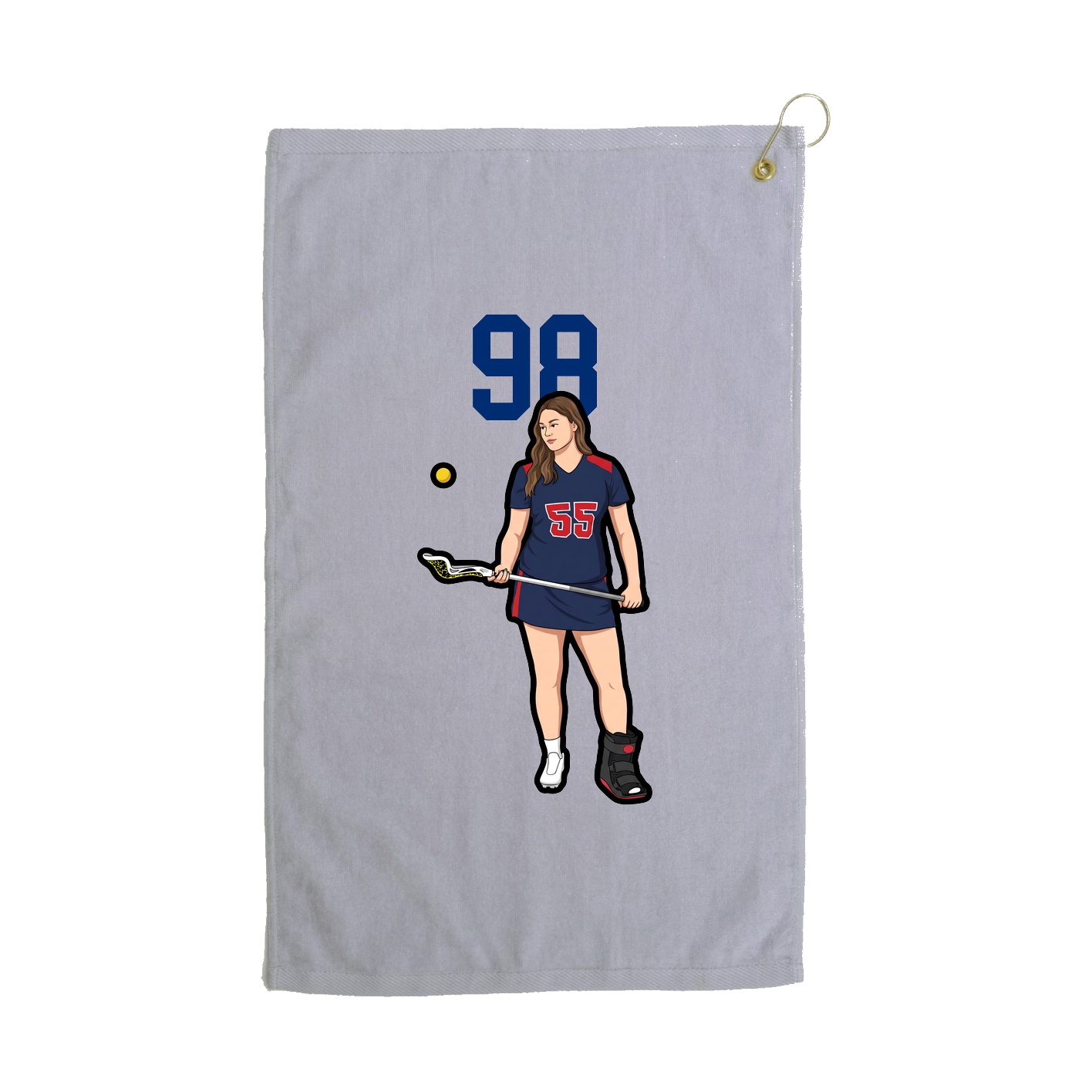 Golf Towel — Number Top in Grey
