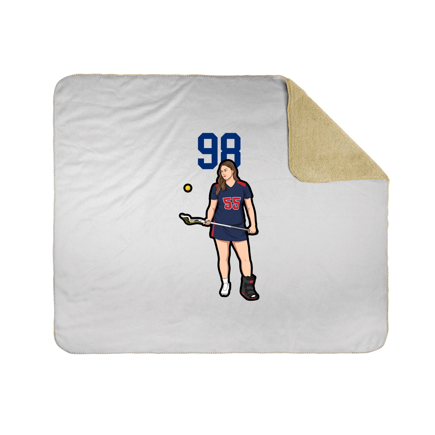 Throw Blanket — Number Top in White
