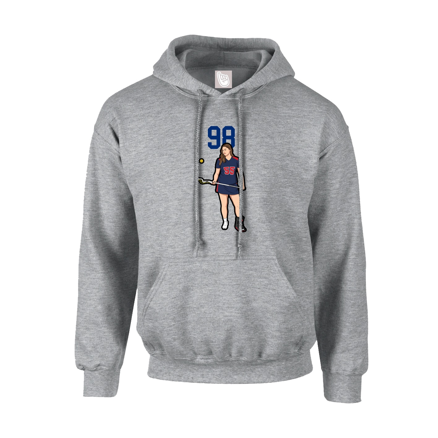 Hoodie — Number Top in Grey