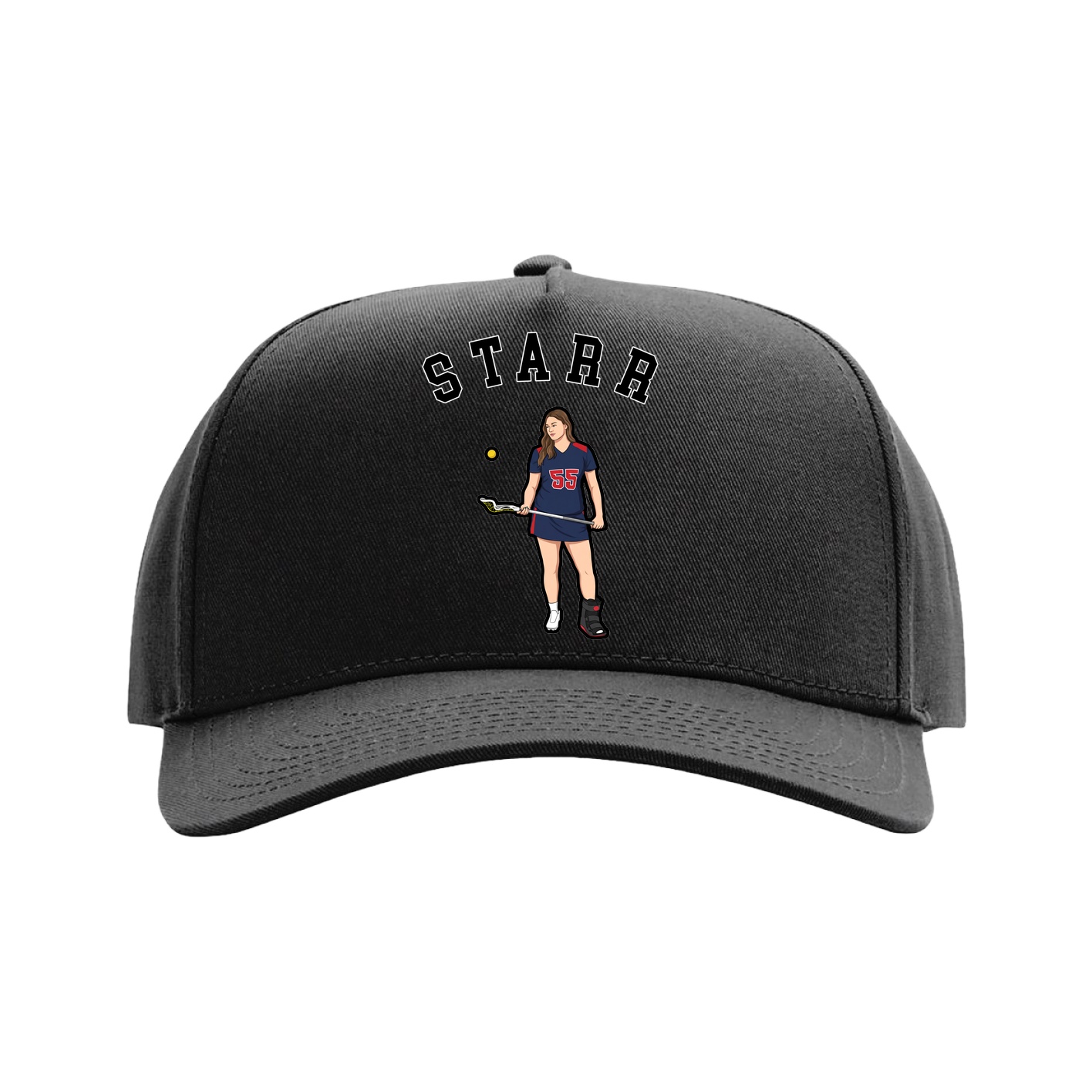Full Fabric Five-Panel Champ Cap — Shirsey Arch in Black