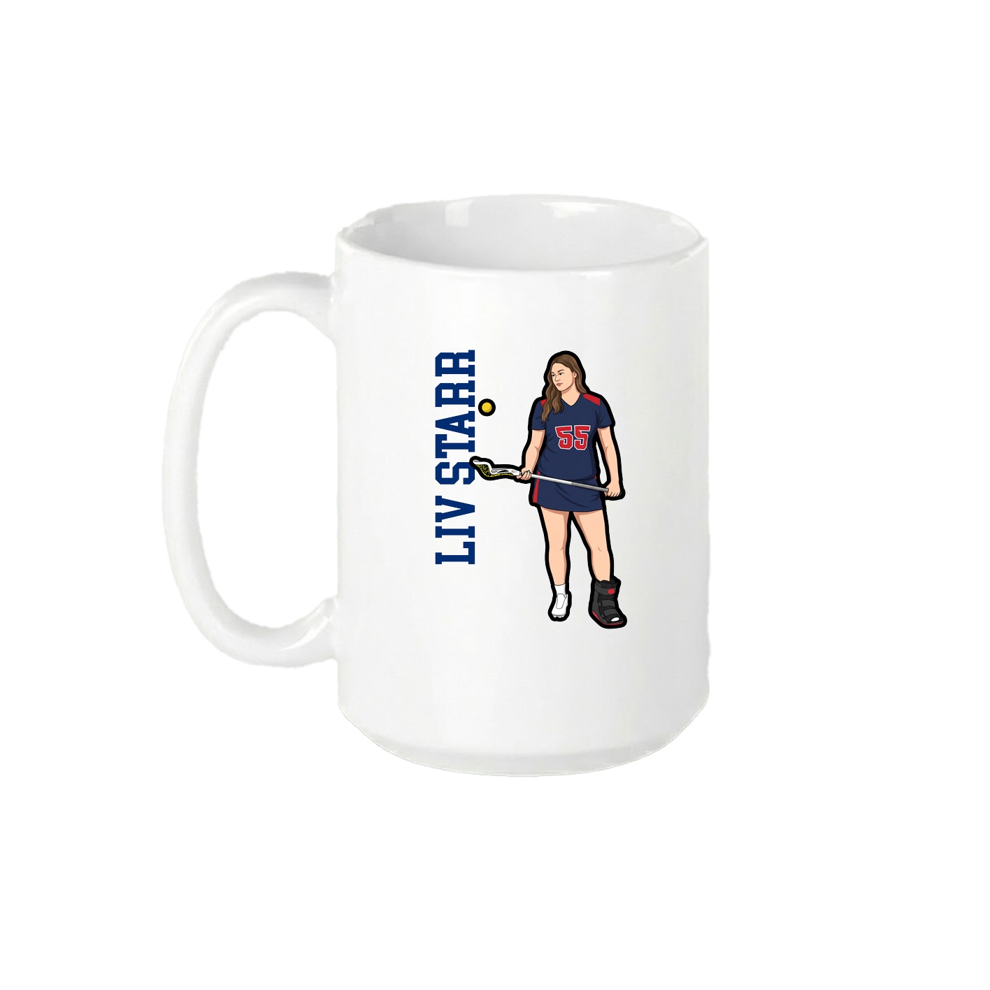 15oz Coffee Mug — Name Vertical in White