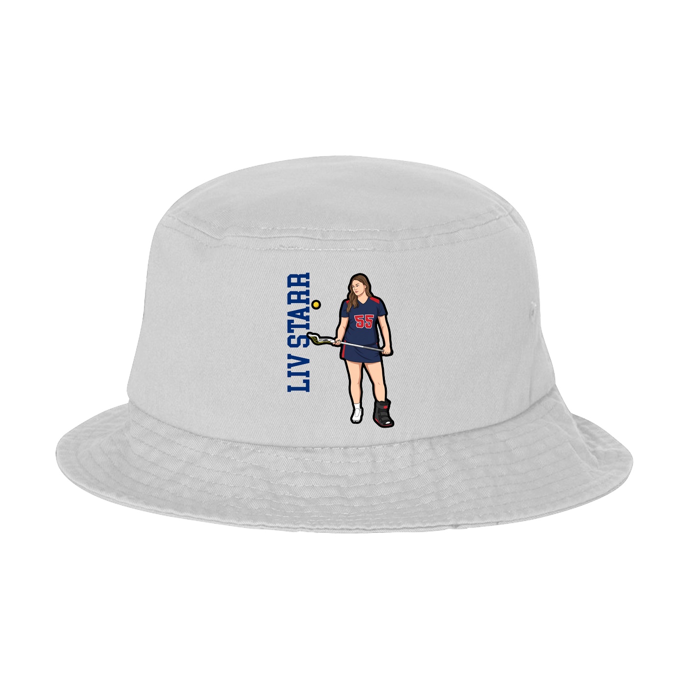 Bucket Cap — Name Vertical in White