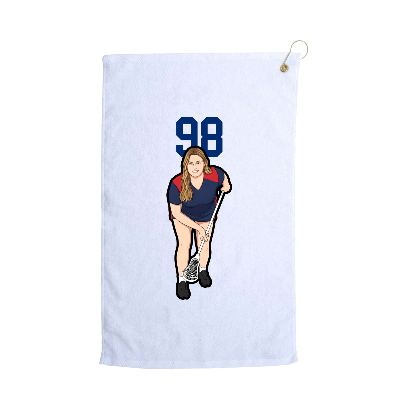 Golf Towel — Number Top in White