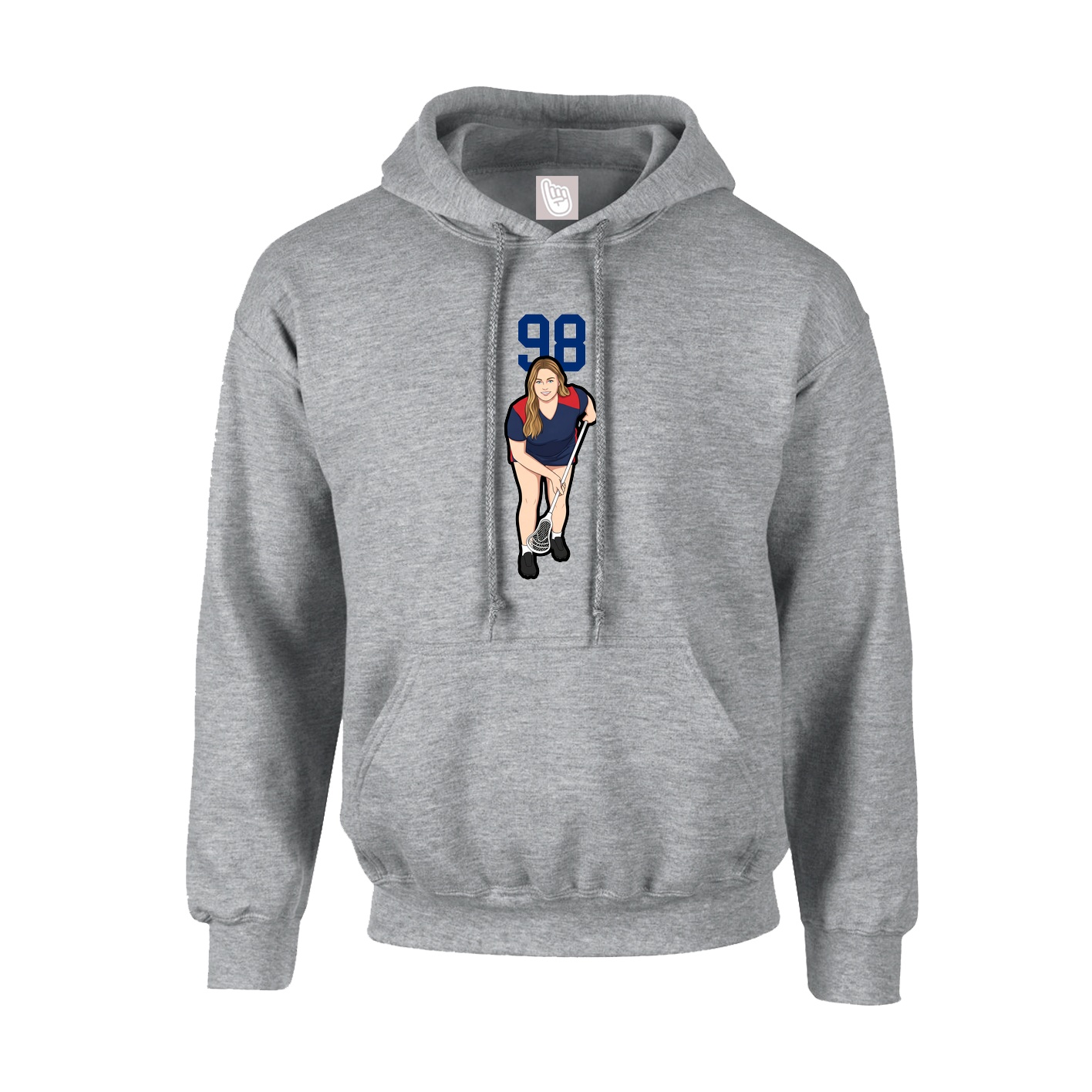 Youth Hoodie — Number Top in Grey
